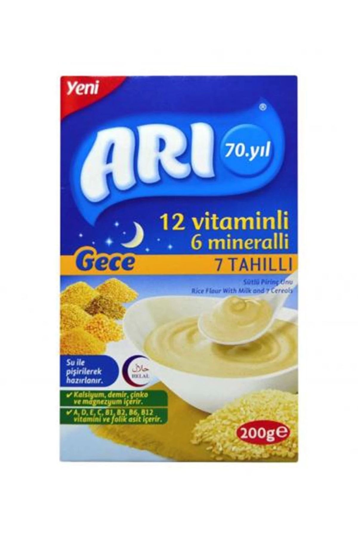 ARI 12 Vitaminli Sütlü 7 Tahıllı Prinçli Gece 200 gr