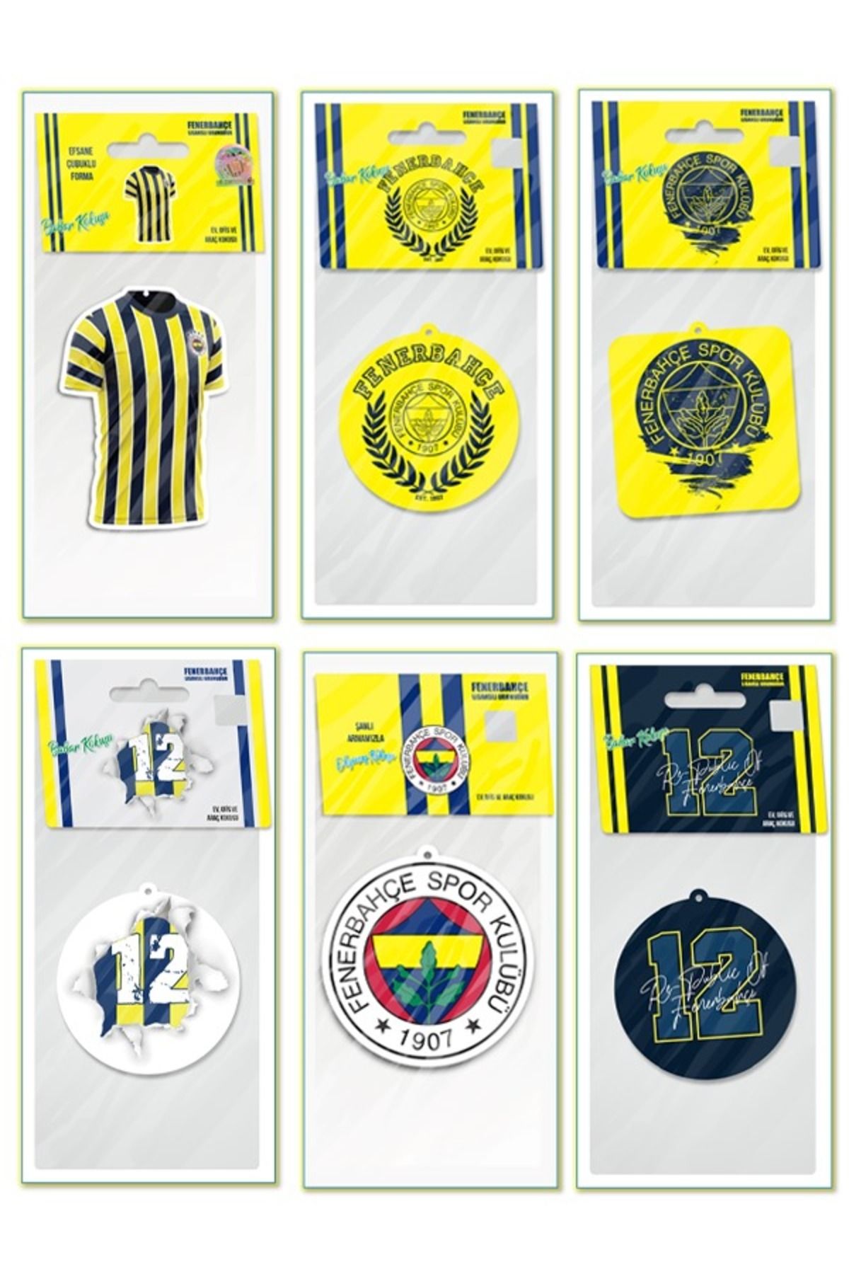 Fenerbahçe Oto Kokusu 6'lı Vanilya Ve Bahar Kokusu/ Lisanslı Ürünleri