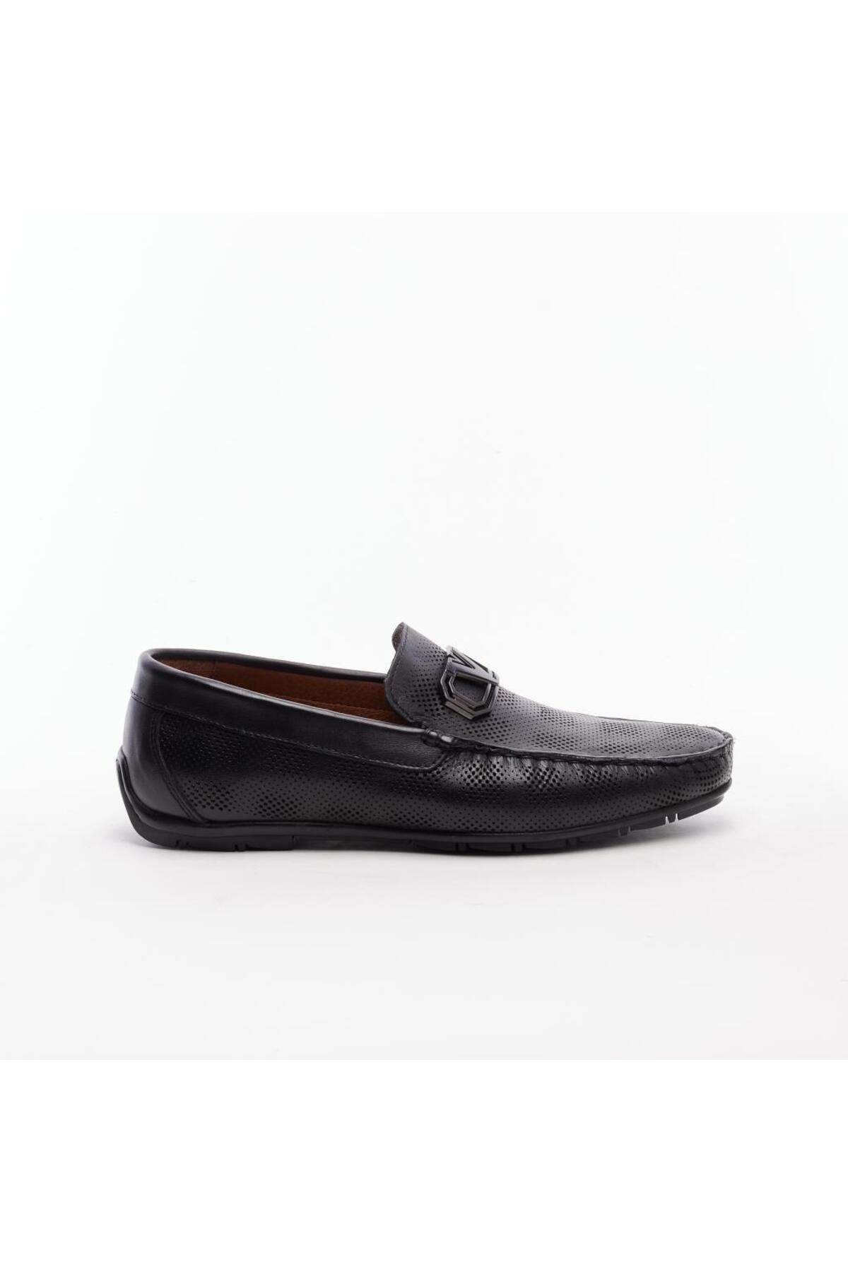 Derinet Hakiki Deri Tokalı Erkek Loafer Ayakkabı