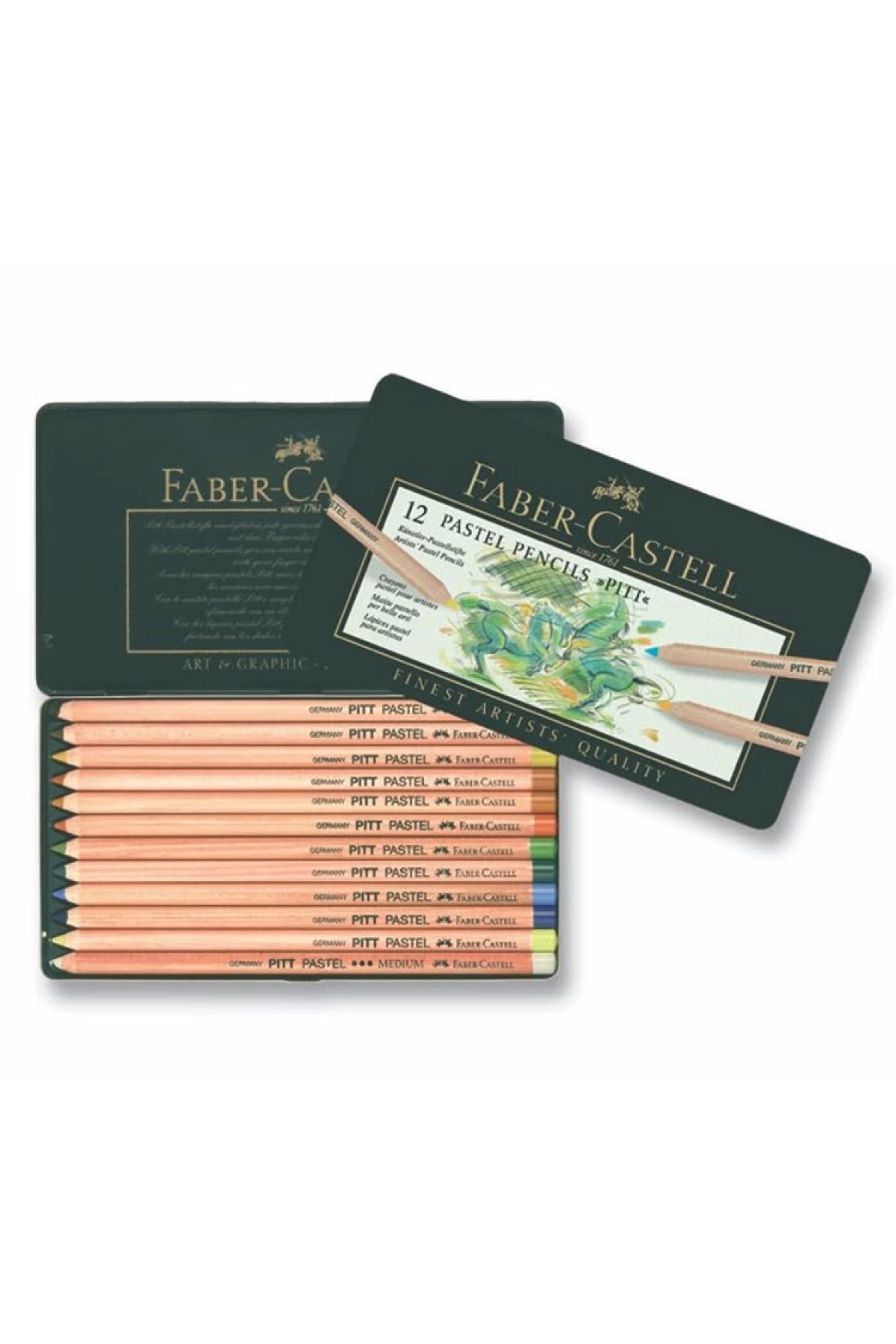 Faber Castell Metal Kutu Pıtt Pastel Boya Kalemi 12 Renk
