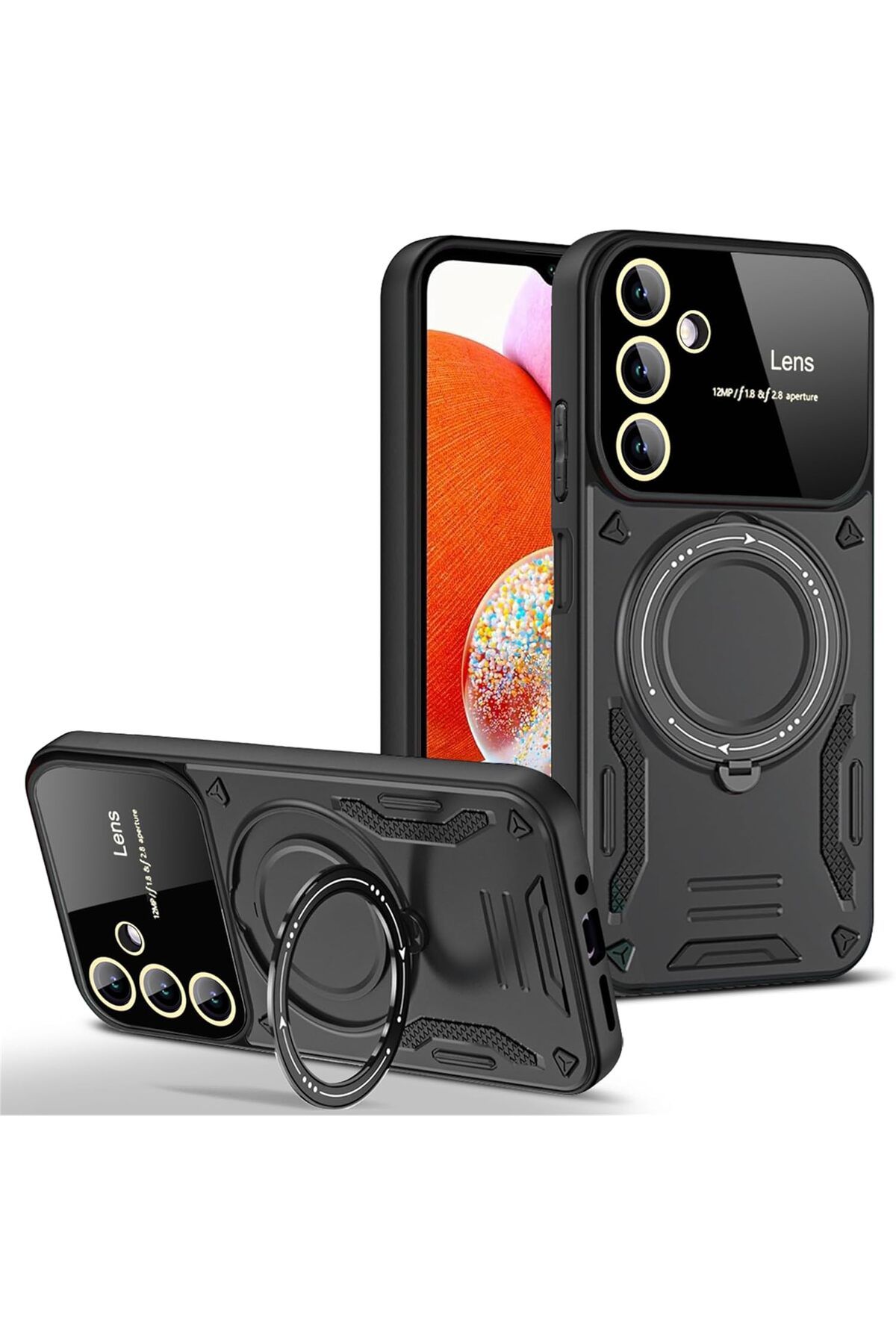 Deppo Trend Samsung Galaxy A35 Uyumlu Kılıf Magsafe Standlı Kamera Lens Korumalı Dayanıklı Renkli Tank Kapak