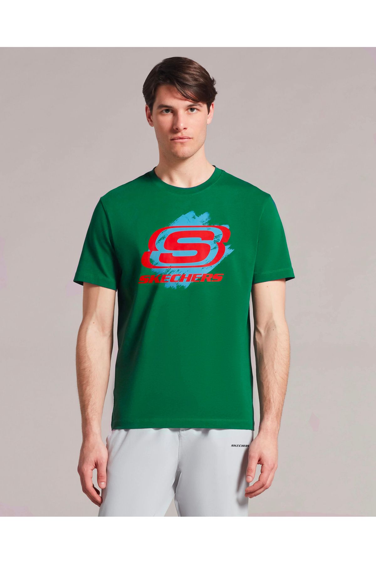 Skechers M Big Logo T-shirt Erkek Haki Tshirt S222253-300