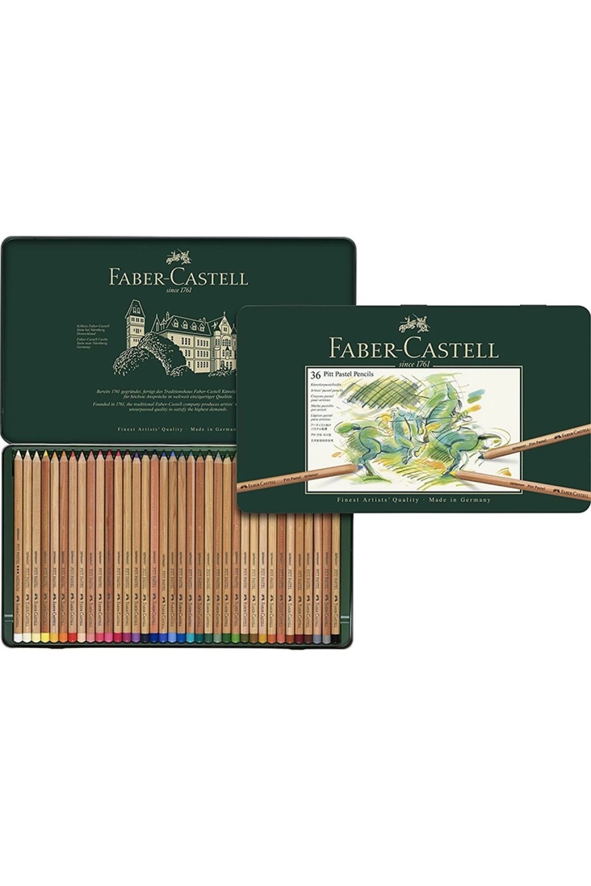 Faber Castell Metal Kutu Pıtt Pastel Boya Kalem Seti 36 Renk