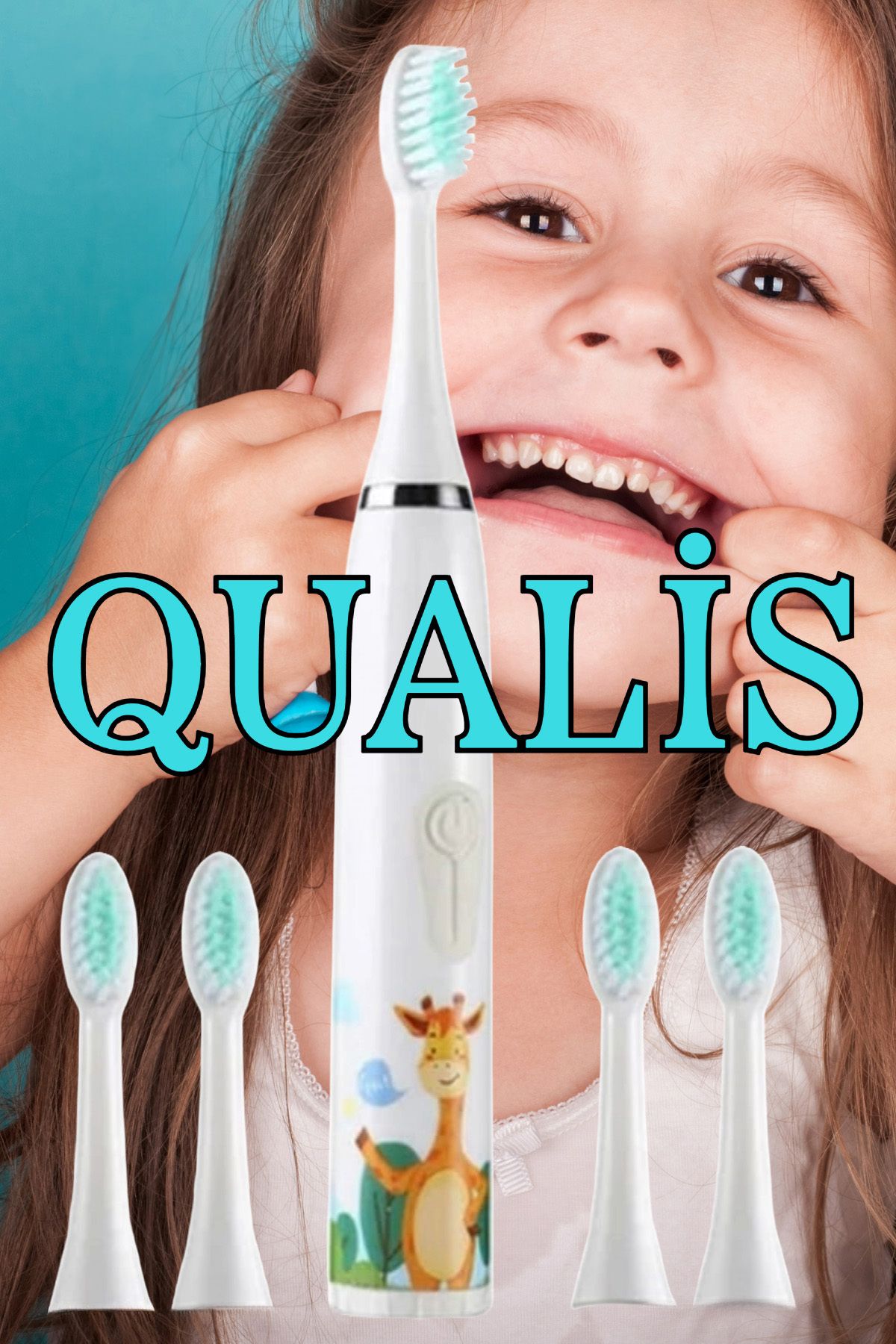 Qualis X5 Sonic Şarjlı Çocuk Diş Fırçası 6 Başlık
