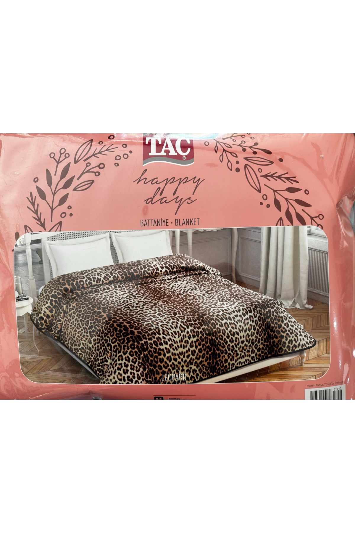 Taç leopard cift kisilik battaniye