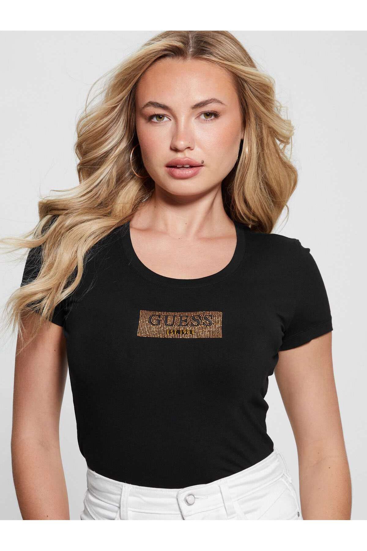 Guess Studs Box Kadın Slim Fit T-shirt