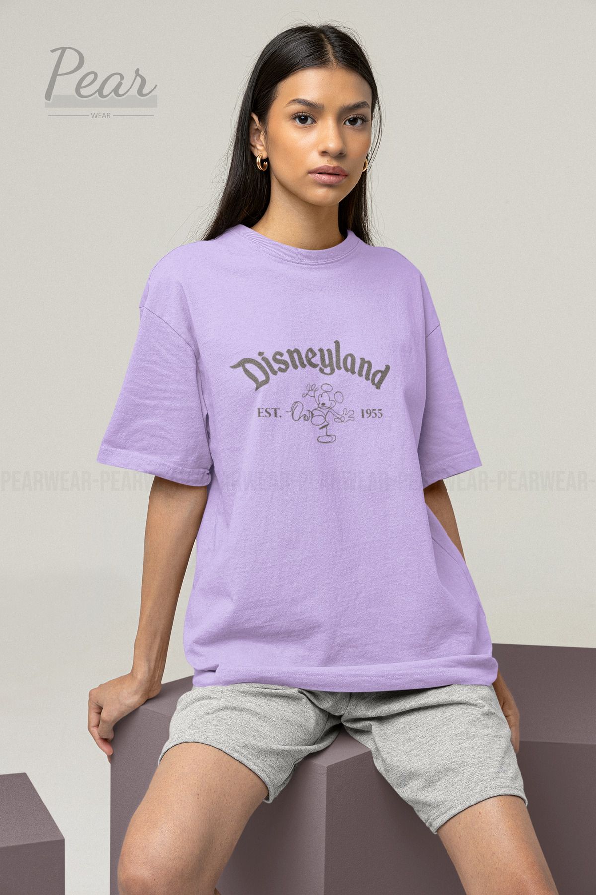 Pear Wear Disneyland Baskılı Unisex Tişört Oversize T-shirt