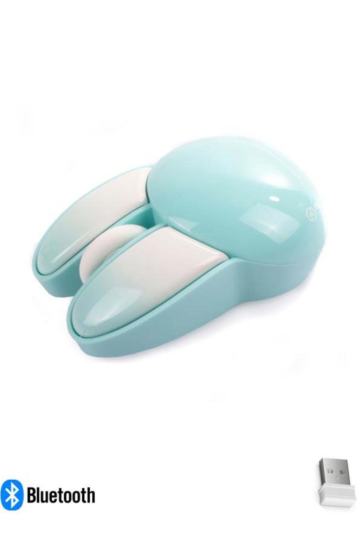 NDNeed Sevimli Tavşan 3D Mavi Mouse Bluetooth + 2.4G Dual Mode