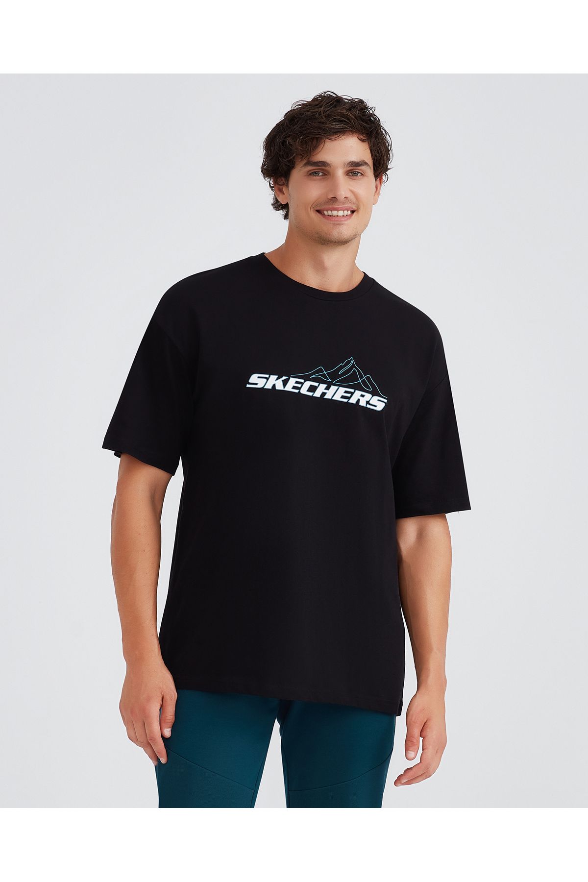 Skechers M Graphic Tee Crew Neck T-Shirt Erkek Siyah Tshirt S232436-001