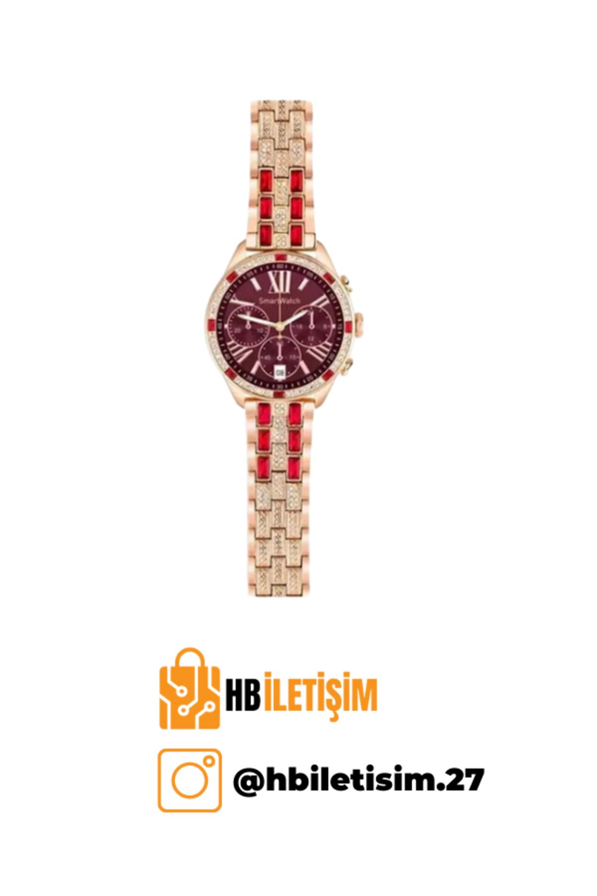 HBİLETİŞİM27 GEN 12 kadin akilli saat Metal/Silikon Çift Kordon Watch Classic Series Model Akıllı Saat