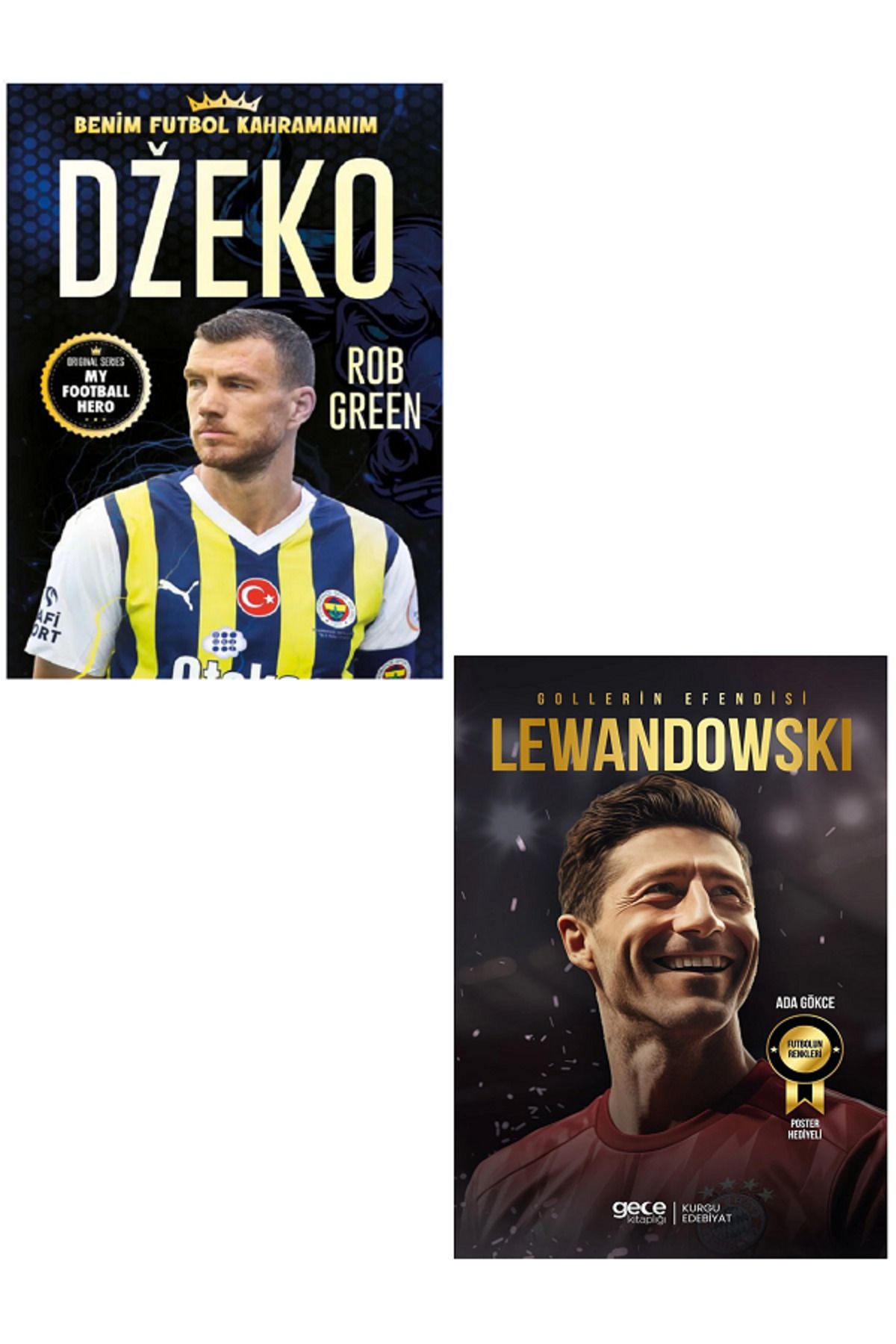 Parodi Yayınları EDİN DZEKO / LEWANDOWSKİ Benim Futbol Kahramanım ( Büyük Poster - Futbolcu Kartı HEDİYE ) 2 KİTAP