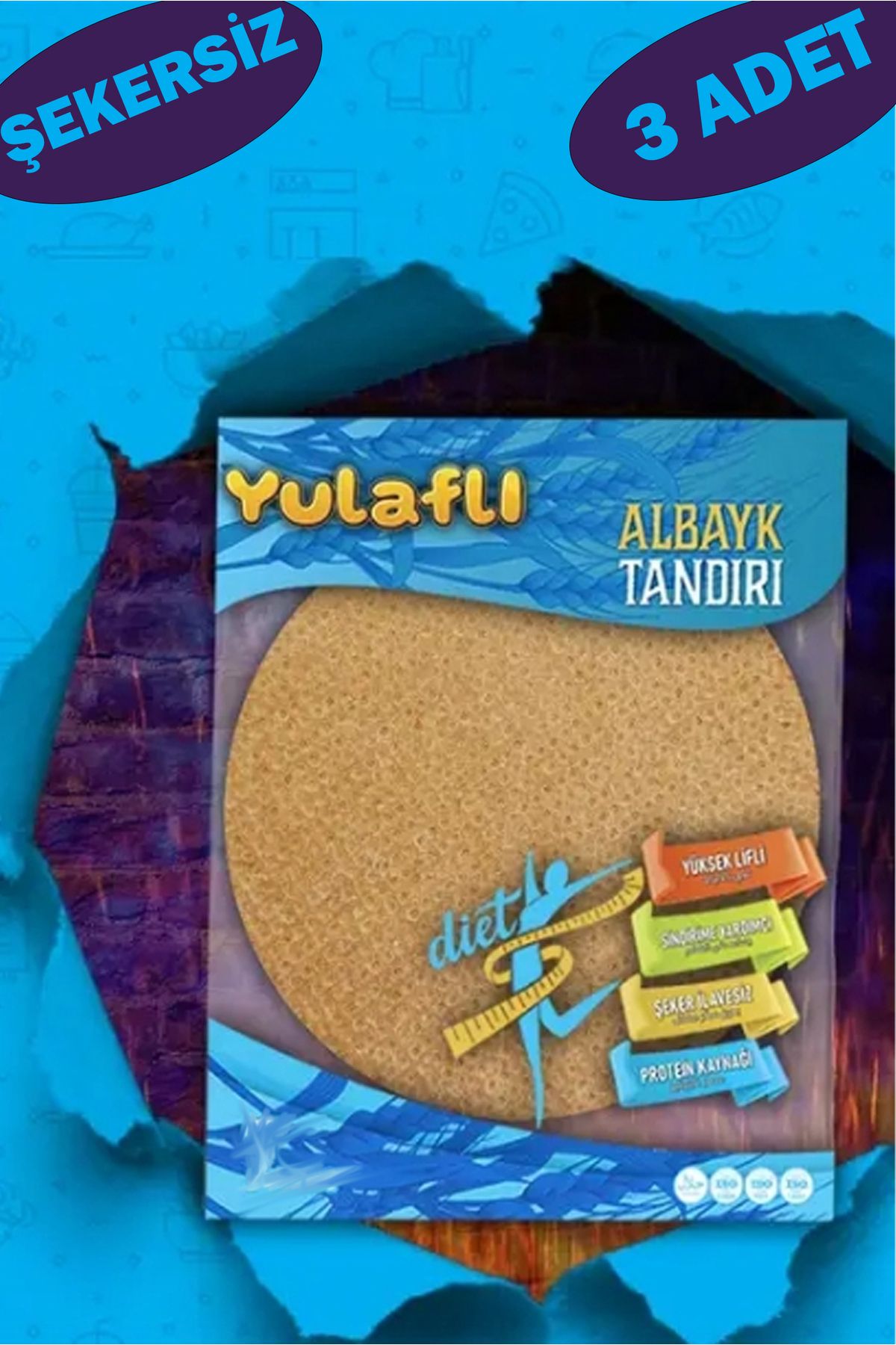 ALBAYK TANDIRI 3'lü Yulaflı Lavaş Tandır Ekmeği (diyabetik Ekmek) 250 Gr.