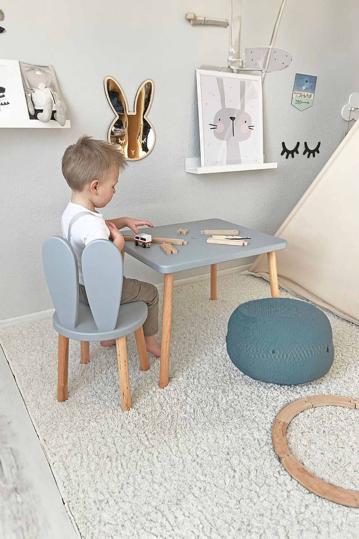 Bee Smart Montessori Çocuk Masası-oyun Masası-aktivite Masası-çalışma Masası-etkinlik Masası 1 Sandalye 1 Masa