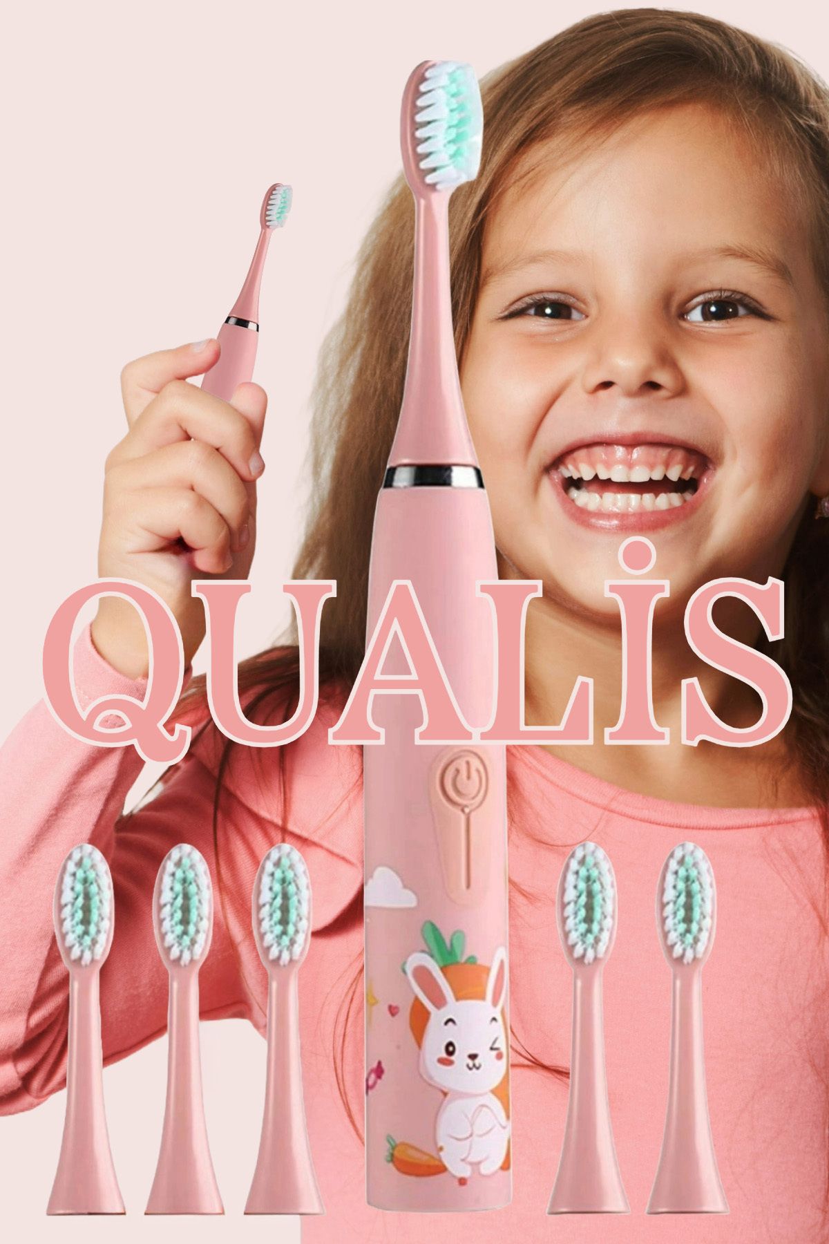 Qualis X3 Sonic Şarjlı Çocuk Diş Fırçası 6 Başlık