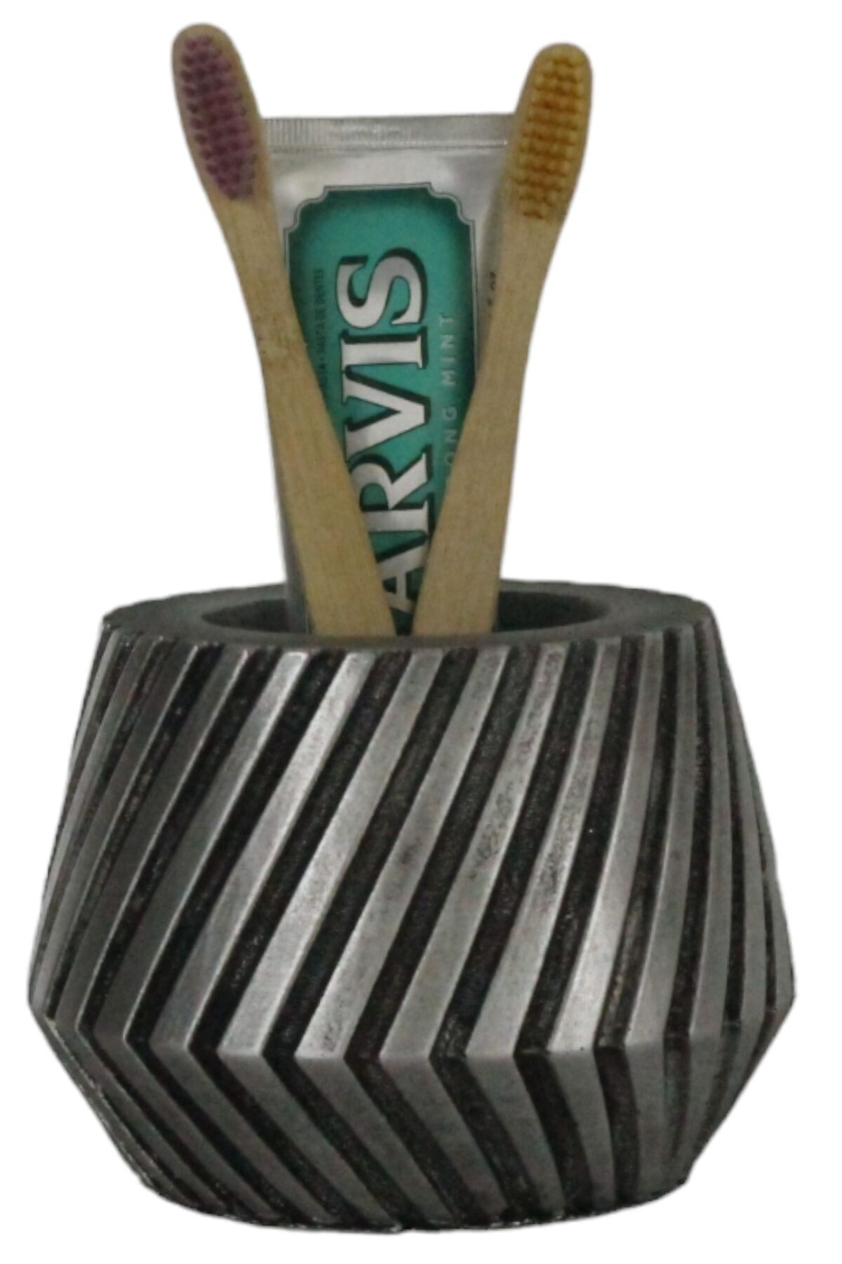 Evene Diş Fırçalığı Diş Fırçalık Diş Fırçası Standı Diş Fırçası Tutucu Gümüş Eskitme Model 21