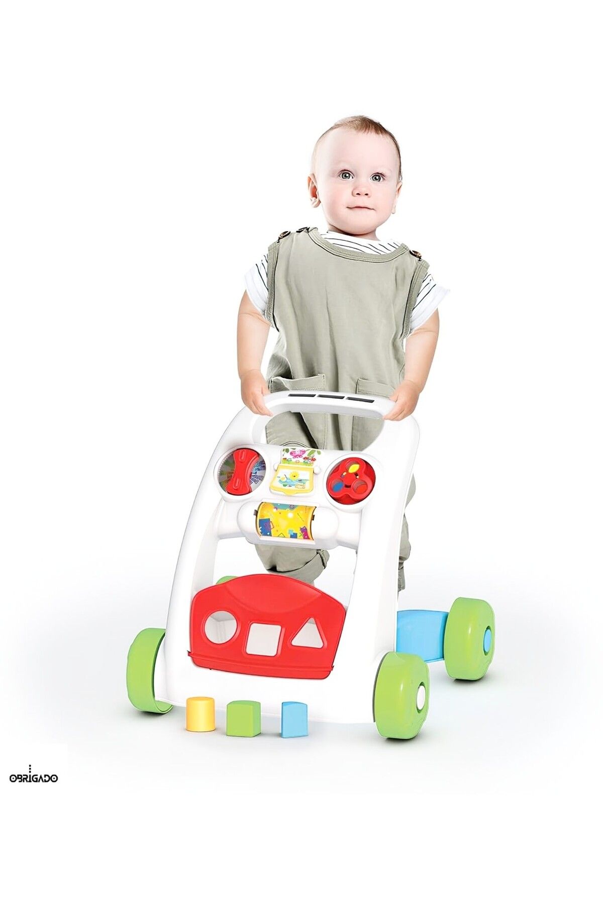 obrigado İlk Yürüyüş Arkadaşım Bebekler İçin İlk Adım Arabası Eğitici Bultaklı ve Eğlenceli Yürüteç Araba