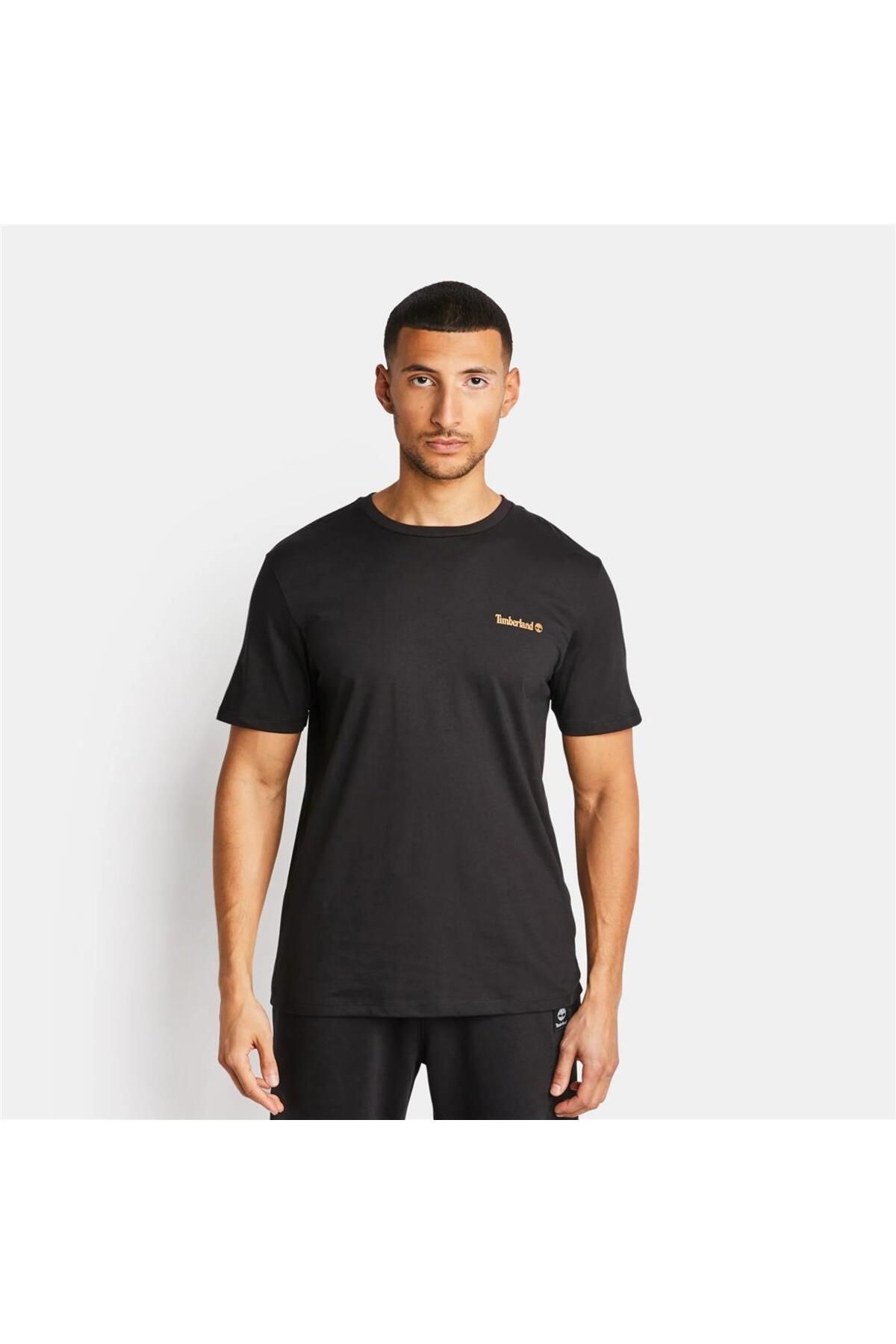 Timberland Small Linear Logo Print Tee Siyah Erkek T-shirt