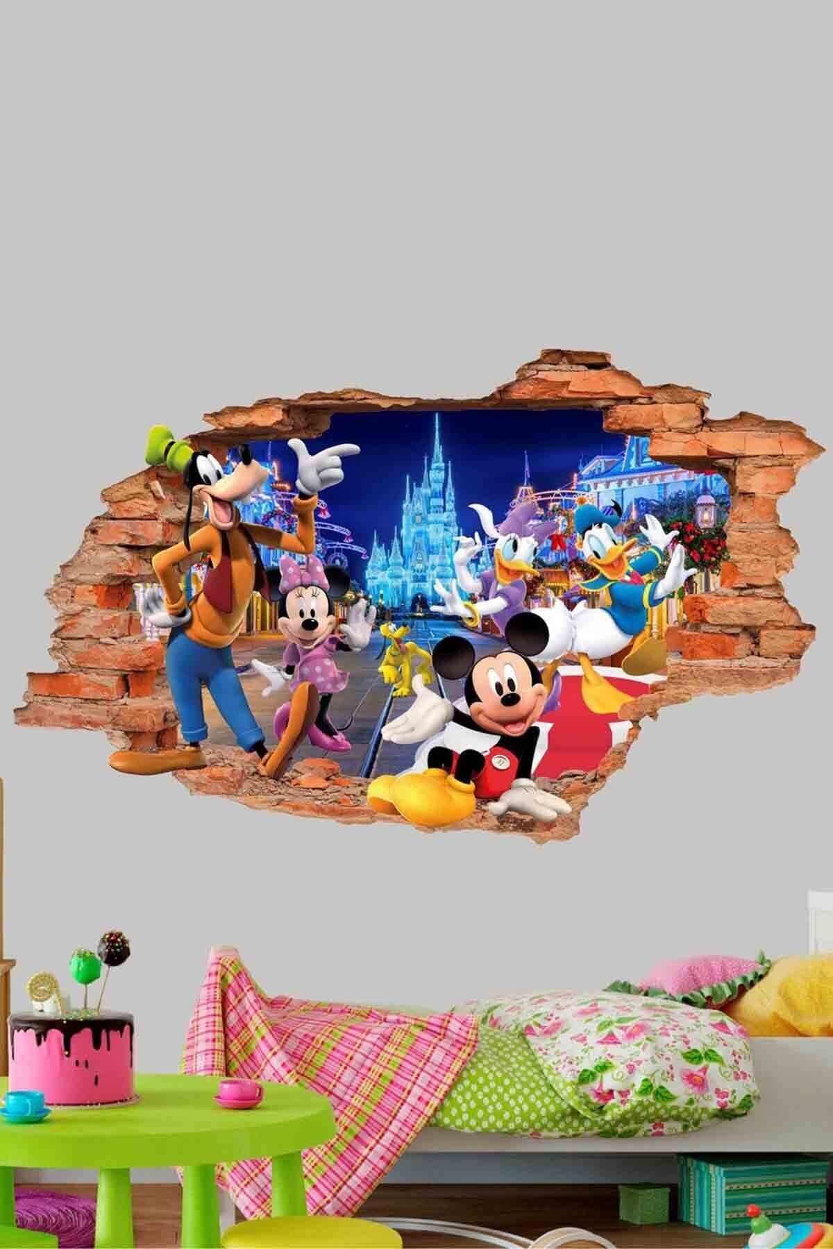KT Decor Süper Kahramanlar Mickey & Minnie Mouse 3d Duvar Sticker