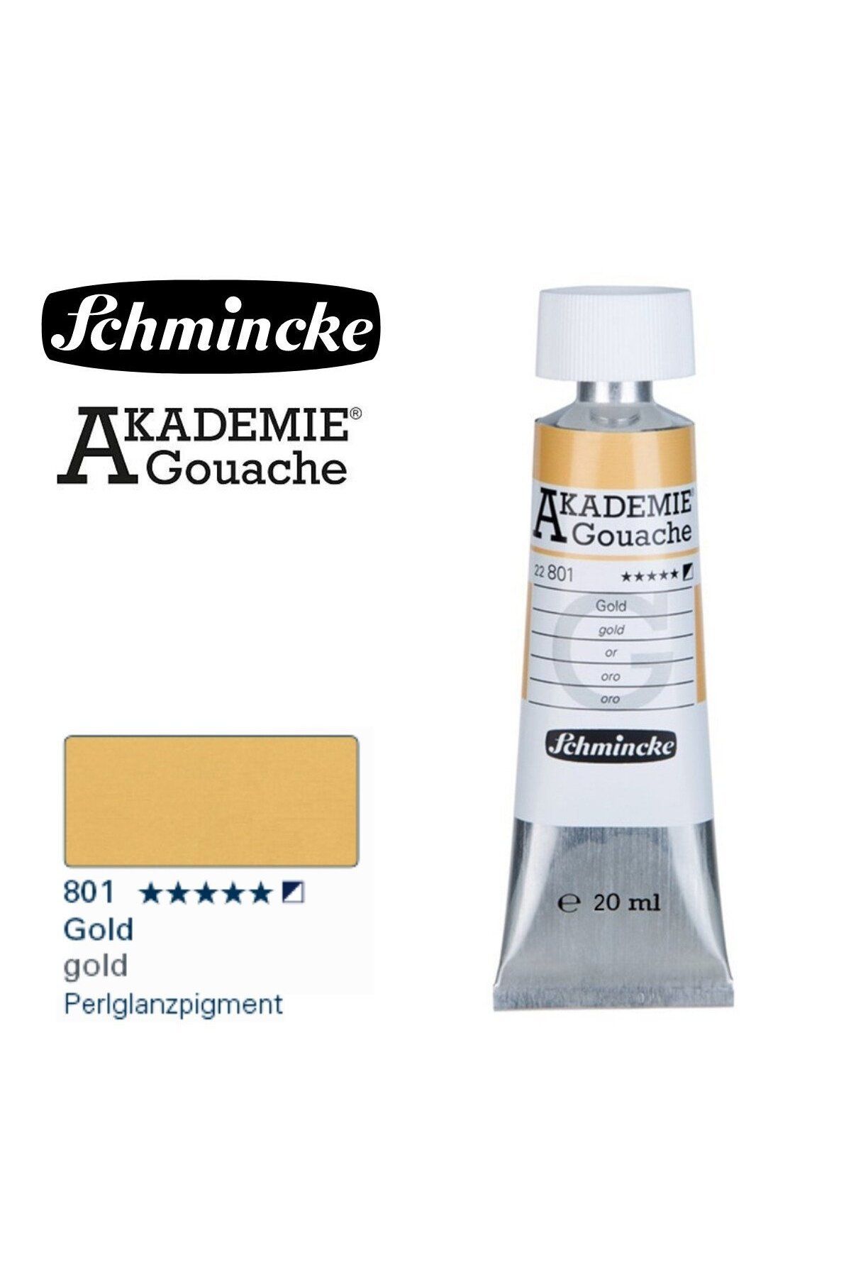 Schmincke Akademie Guaj Boya 20ml 801 Gold