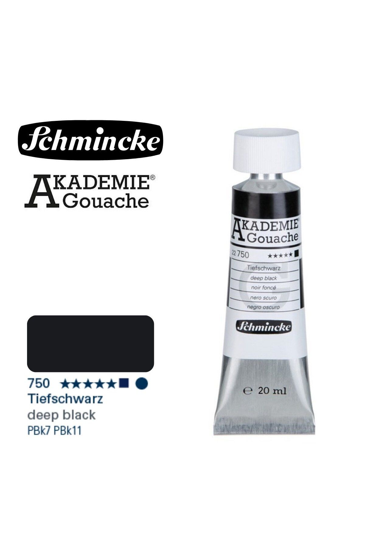 Schmincke Akademie Guaj Boya 20ml 750 Deep Black