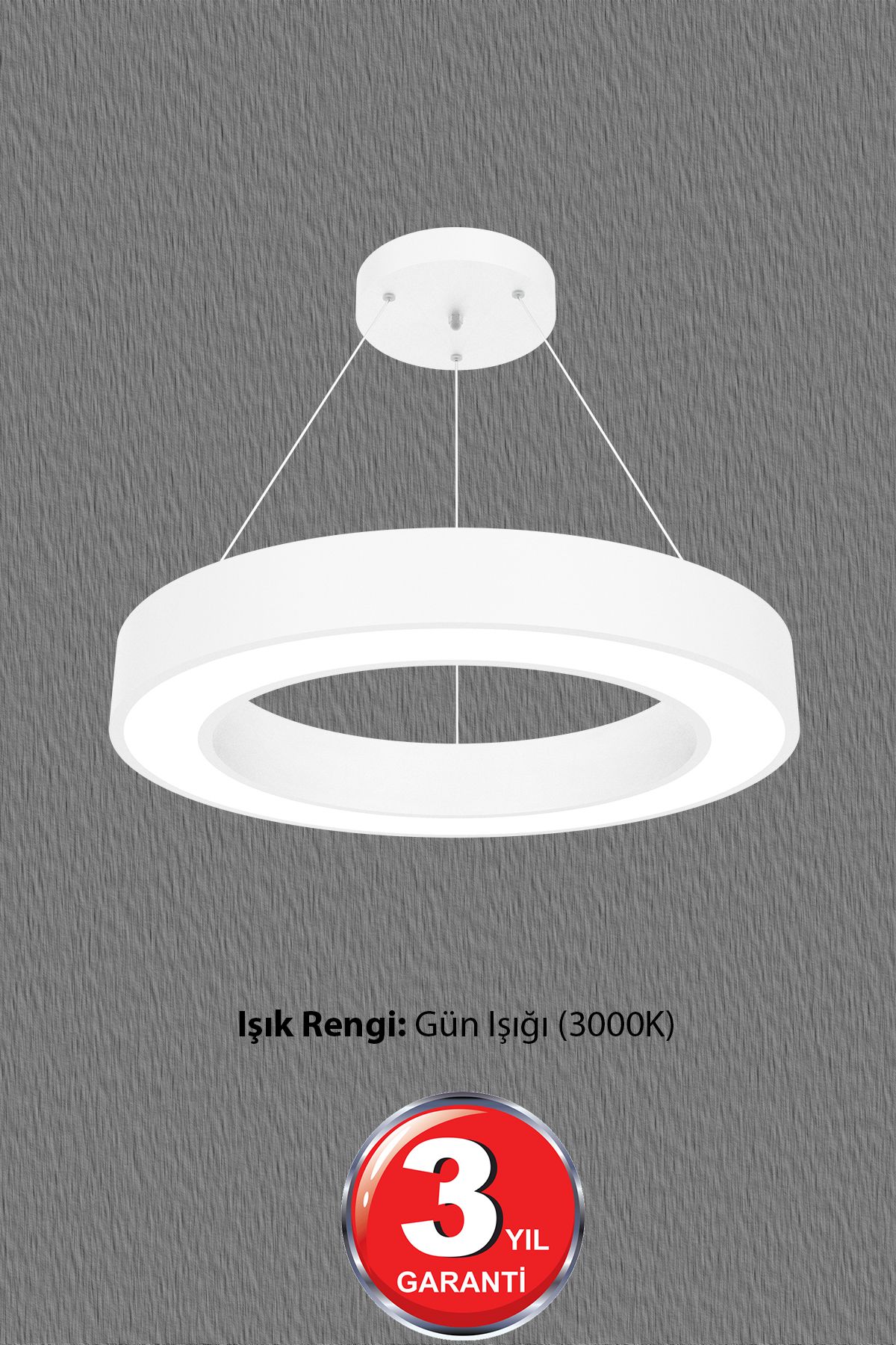 Hegza Lighting ANELLO (Beyaz Kasa, Gün Işığı)Ledli Modern Sarkıt LED Avize Salon Mutfak Oturma Odası Yatak Odası