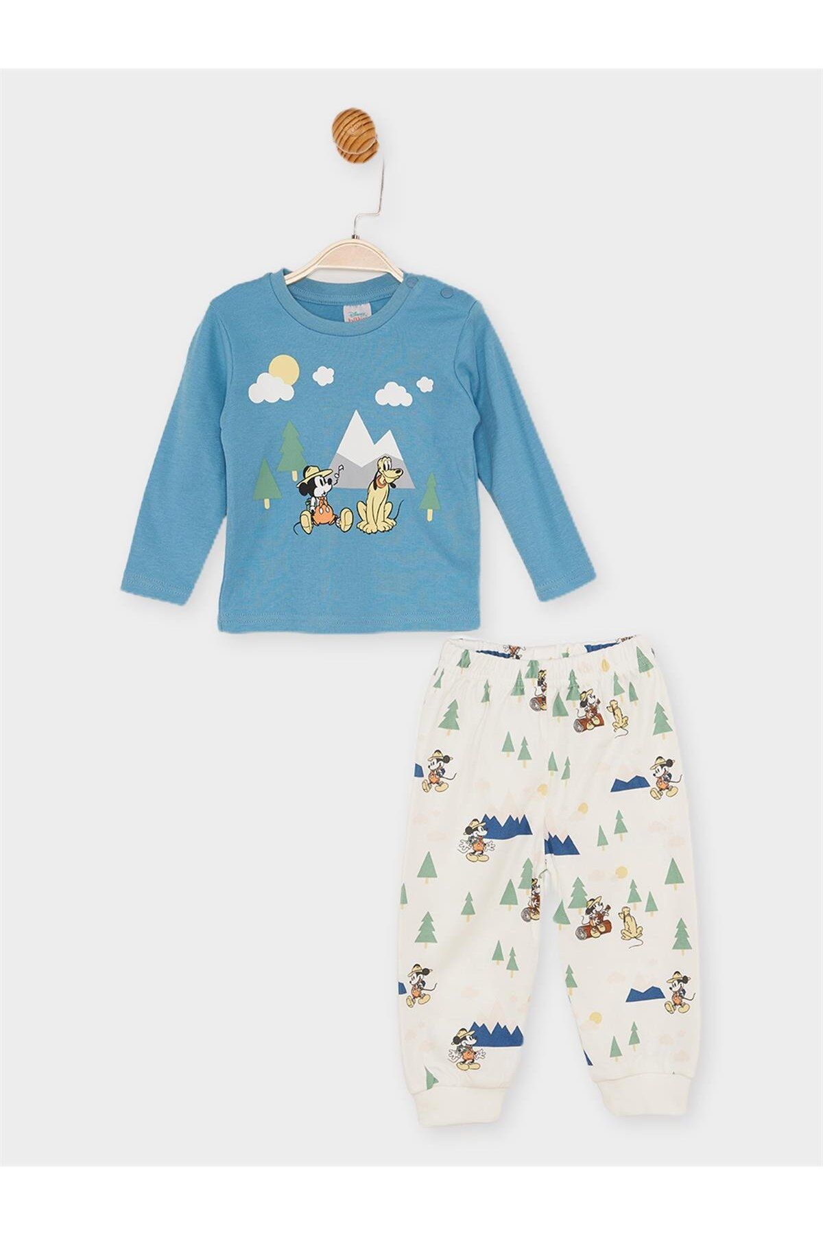Mickey Mouse Lisanslı Erkek Bebek Pijama Takımı 21123