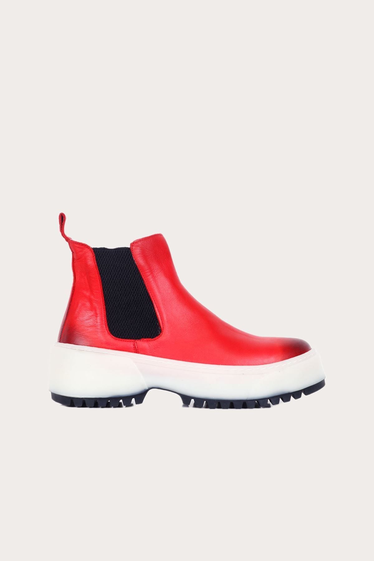 BUENO Shoes Kırmızı Deri Kadın Spor Bot