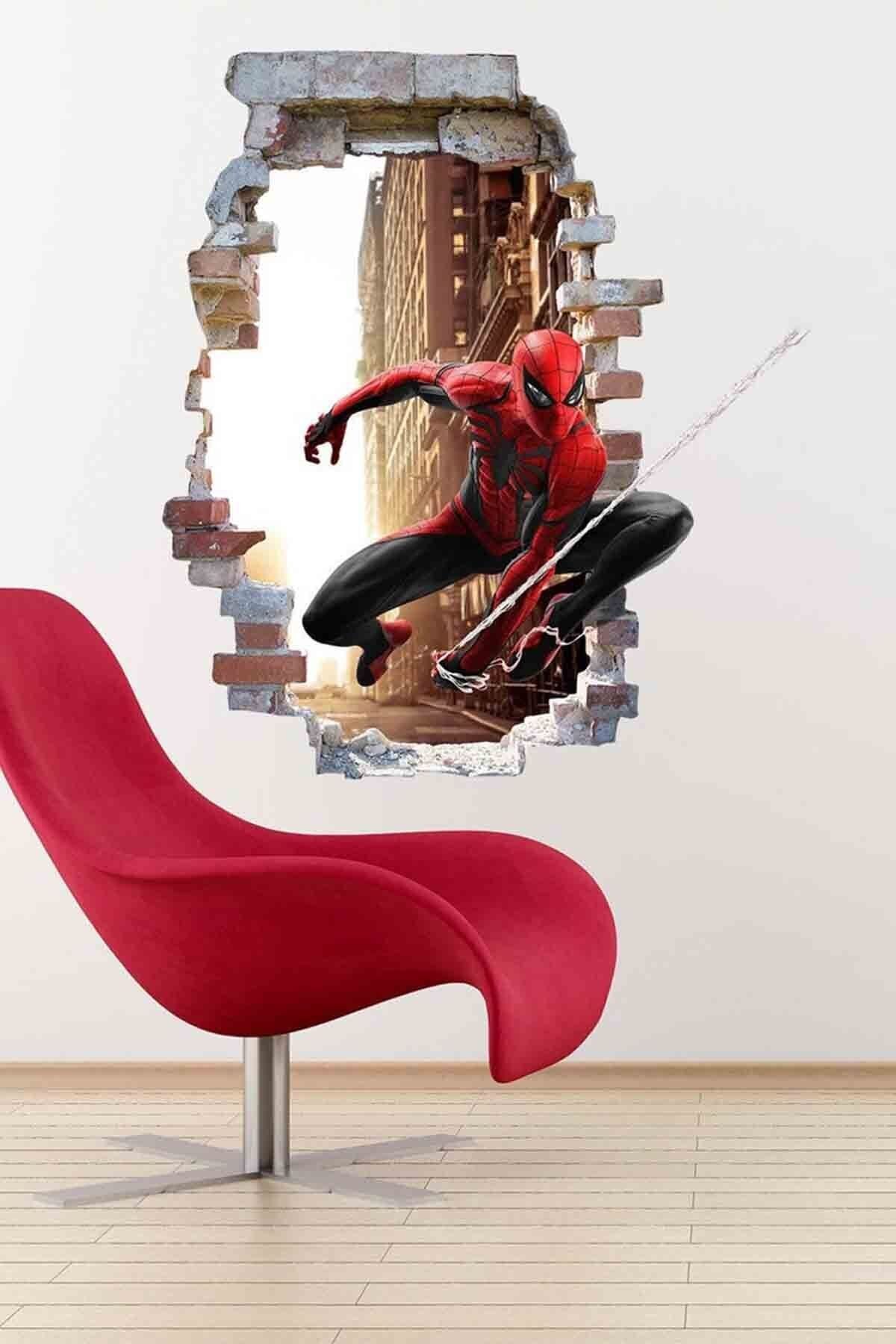 KT Decor Süper Kahramanlar Spider Man 3d Duvar Sticker