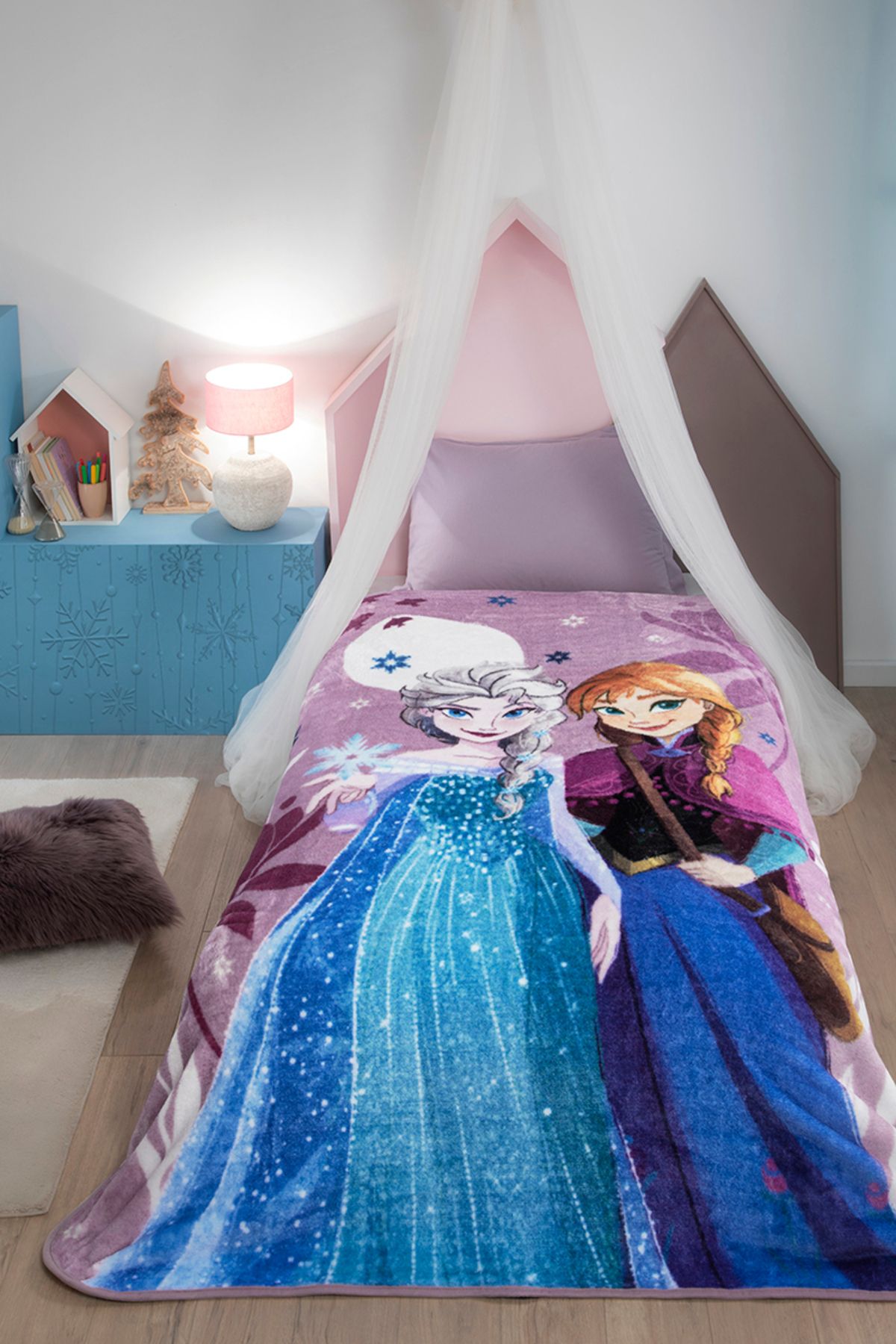 Özdilek Frozen Winter Disney Lisanslı Tek Kişilik Çocuk Battaniyesi 155x215