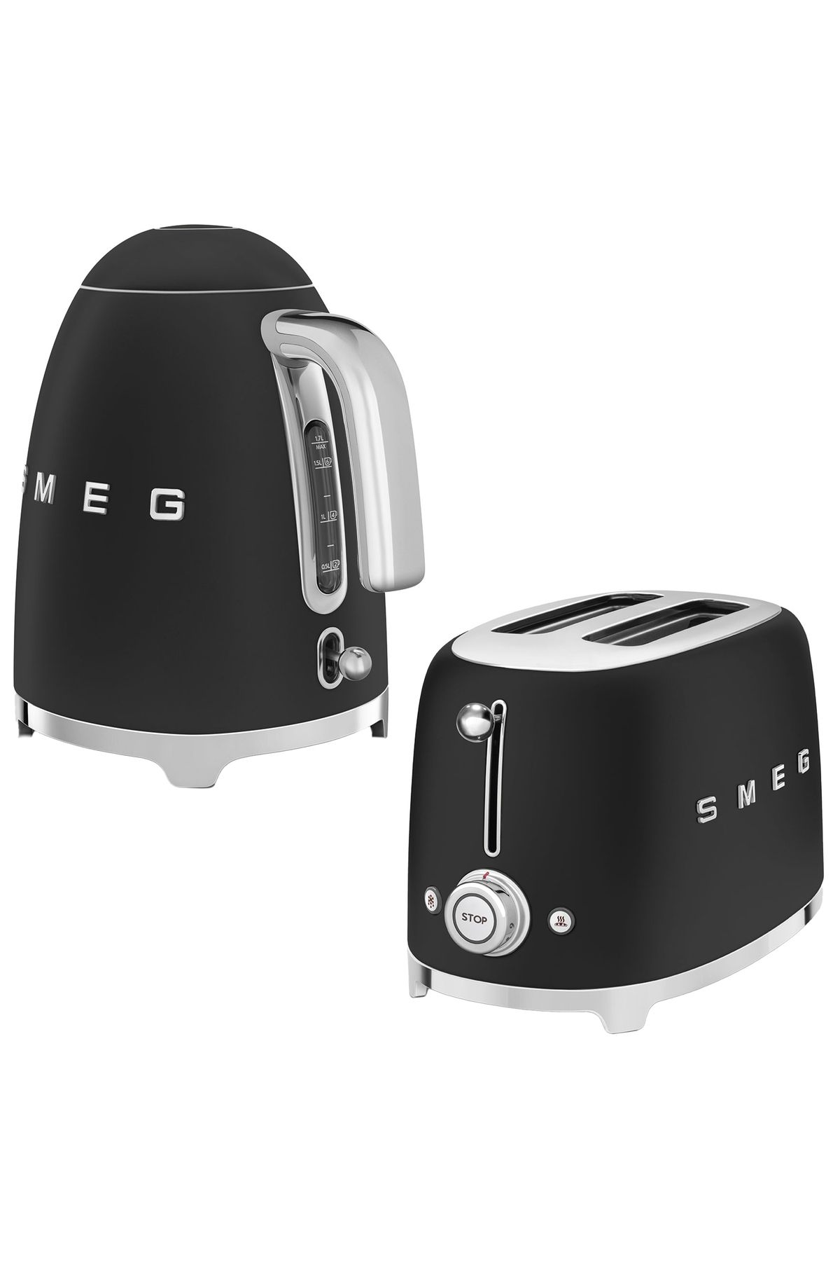 Smeg 50's Style Special Edition Mat Siyah Kettle Ve 1x2 Ekmek Kızartma Makinesi Seti