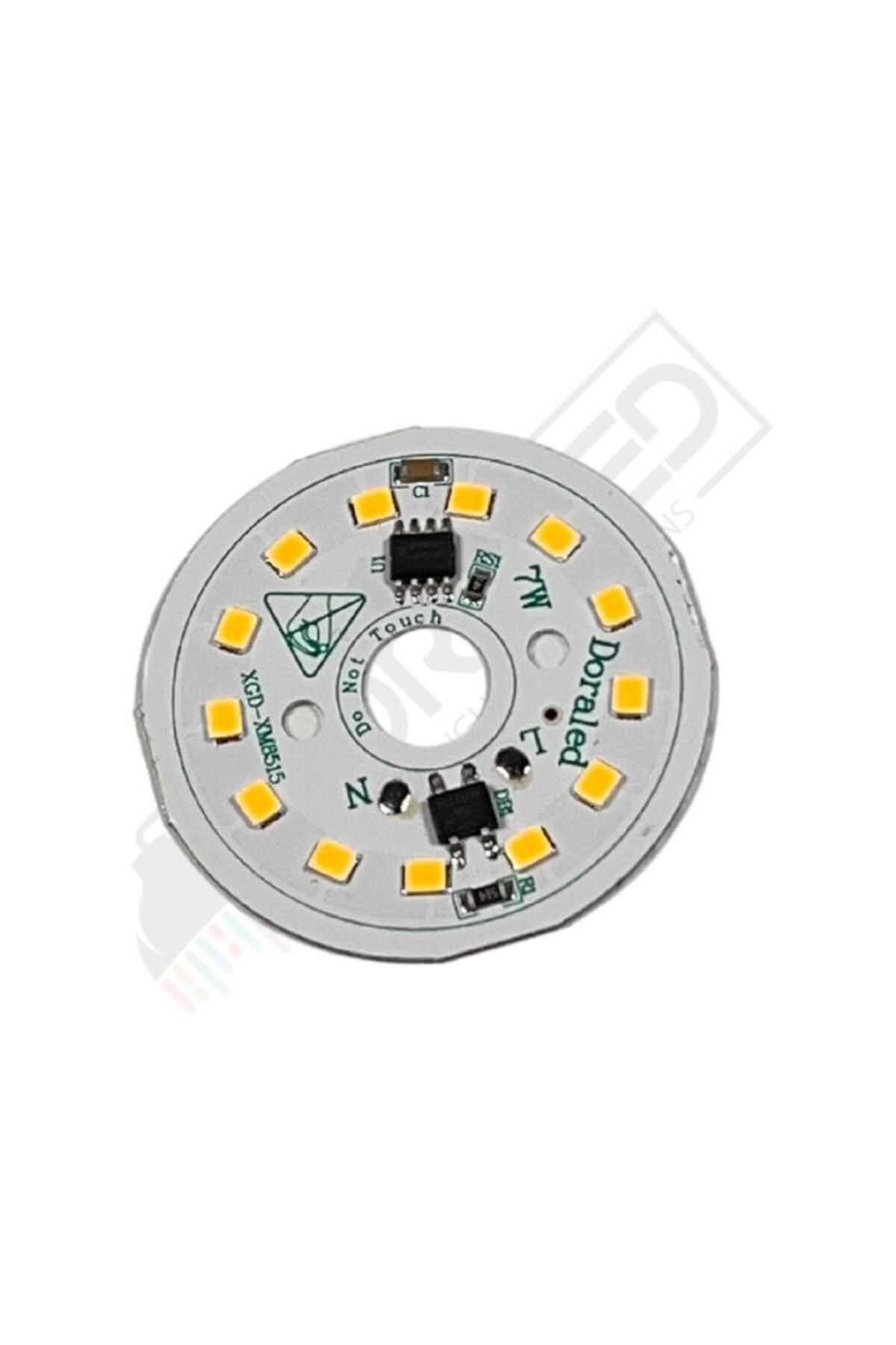 DORA LED 220volt 7watt Smd 2835 Ledli Led Modül 10mm Delik Çaplı Gün Işığı 220v 7w Avize Ledi 44mm(3 ADET)