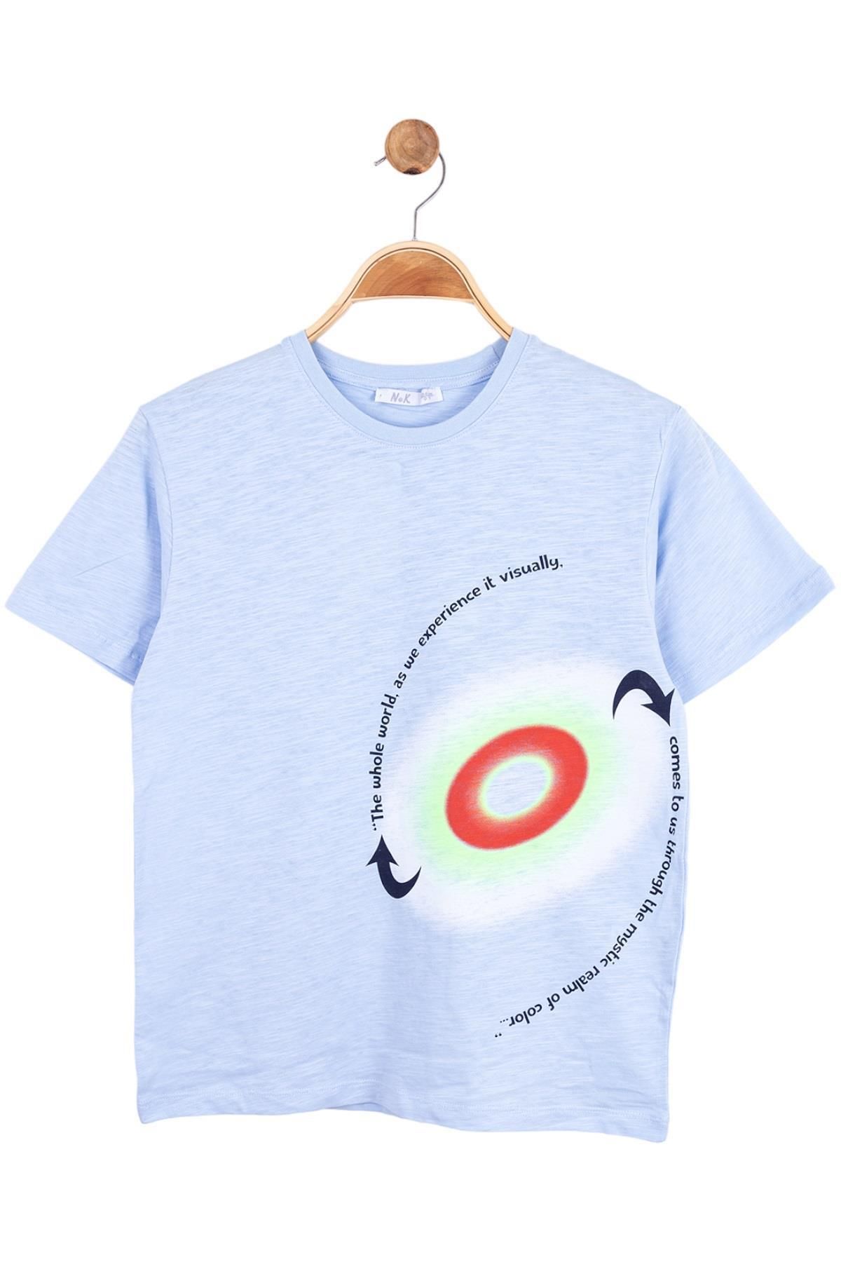 Nk Kids Erkek Çocuk Mistik Desenli Kısa Kol T-shirt 44326 Mavi
