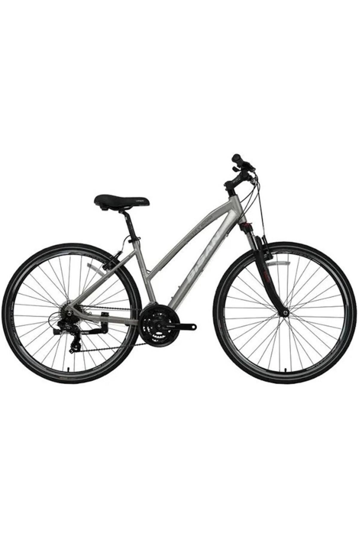 Bisan Trx 8200 Kadın Şehir Bisikleti 45cm V 28 Jant 21 Vites Açık Metalik Gri Beyaz