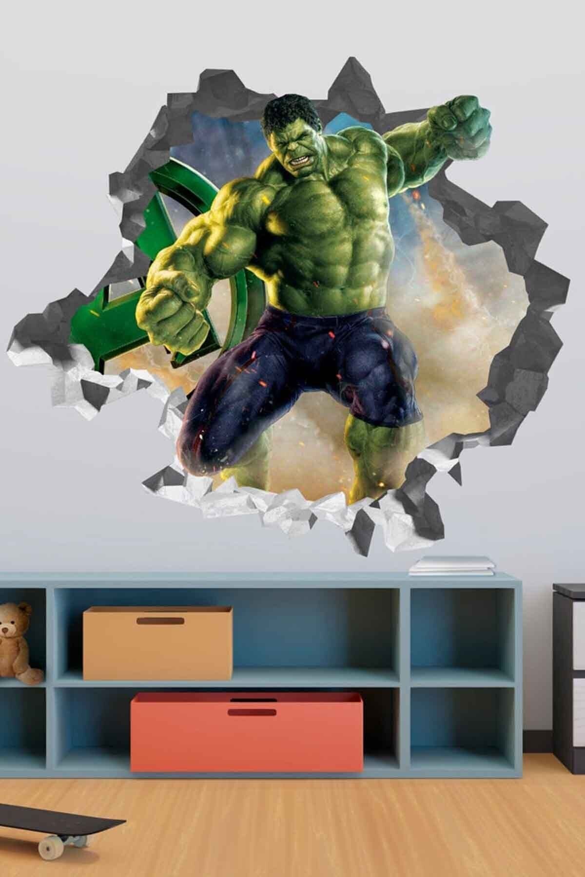 KT Decor Süper Kahramanlar Hulk 3d Duvar Sticker