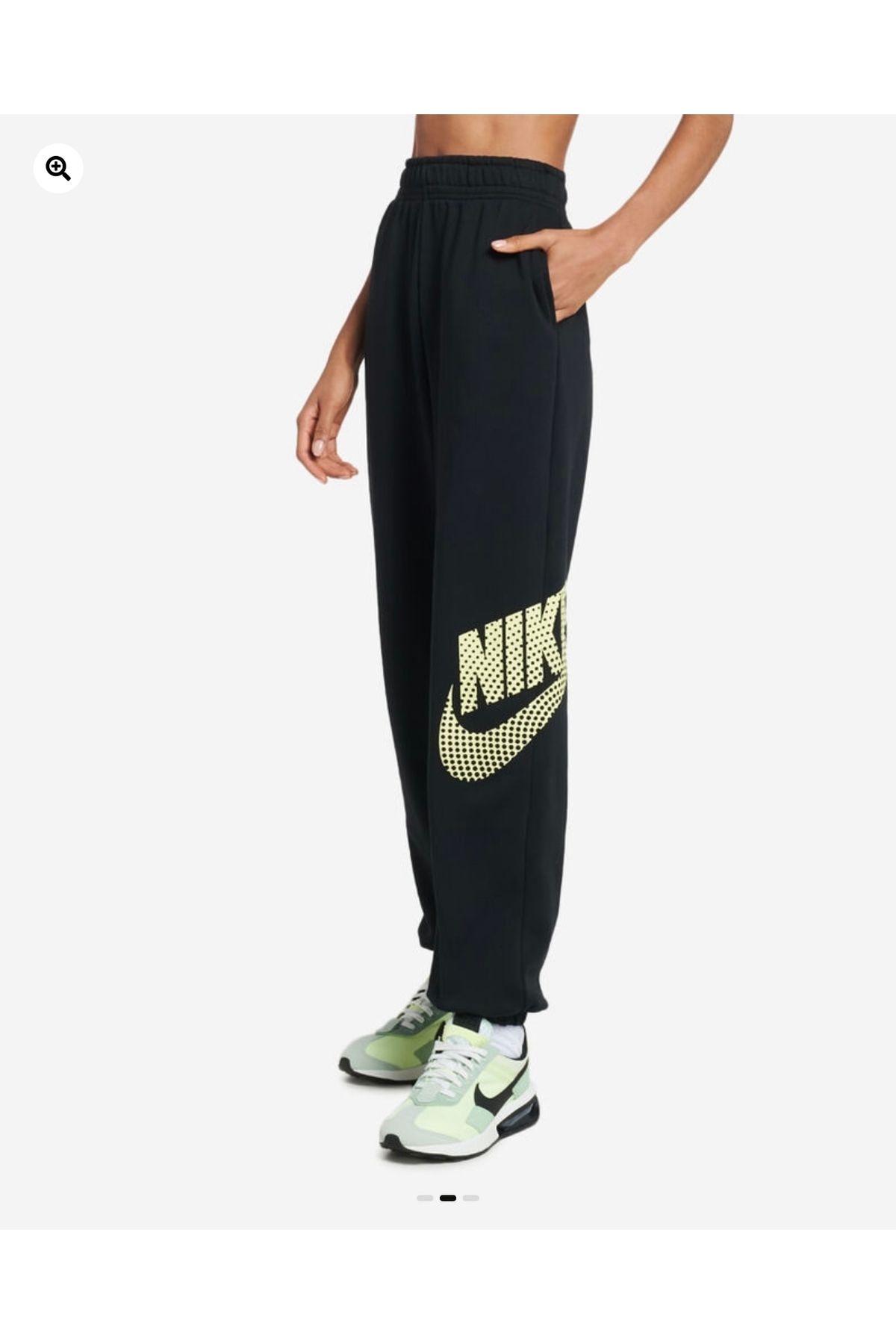 Nike Sportswear Oversized Graphic Fleece Dance Siyah Kadın Eşofman Altı