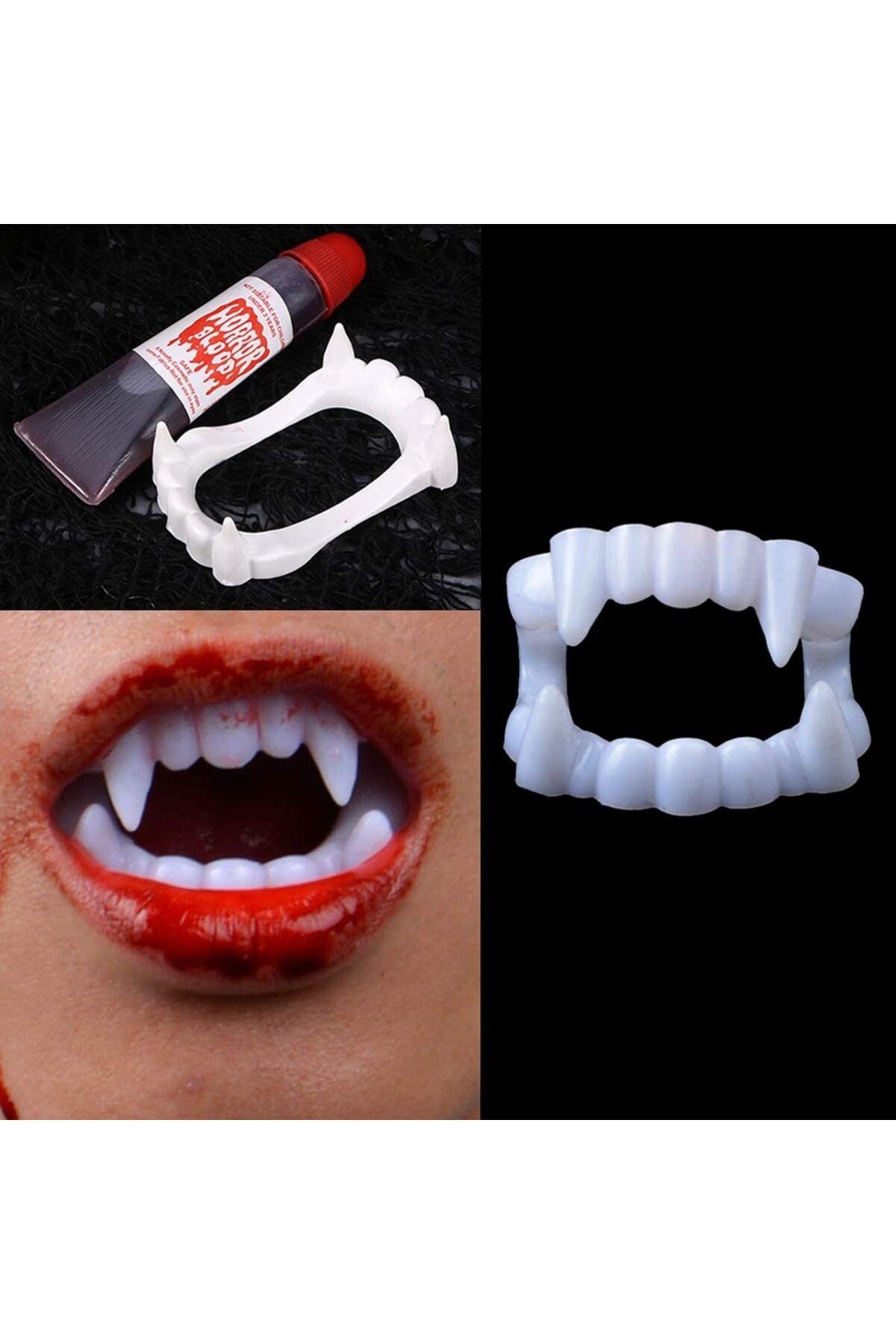 Happyland Beyaz Renk Vampir Dişi Ve Yapay Kan Seti (4202)
