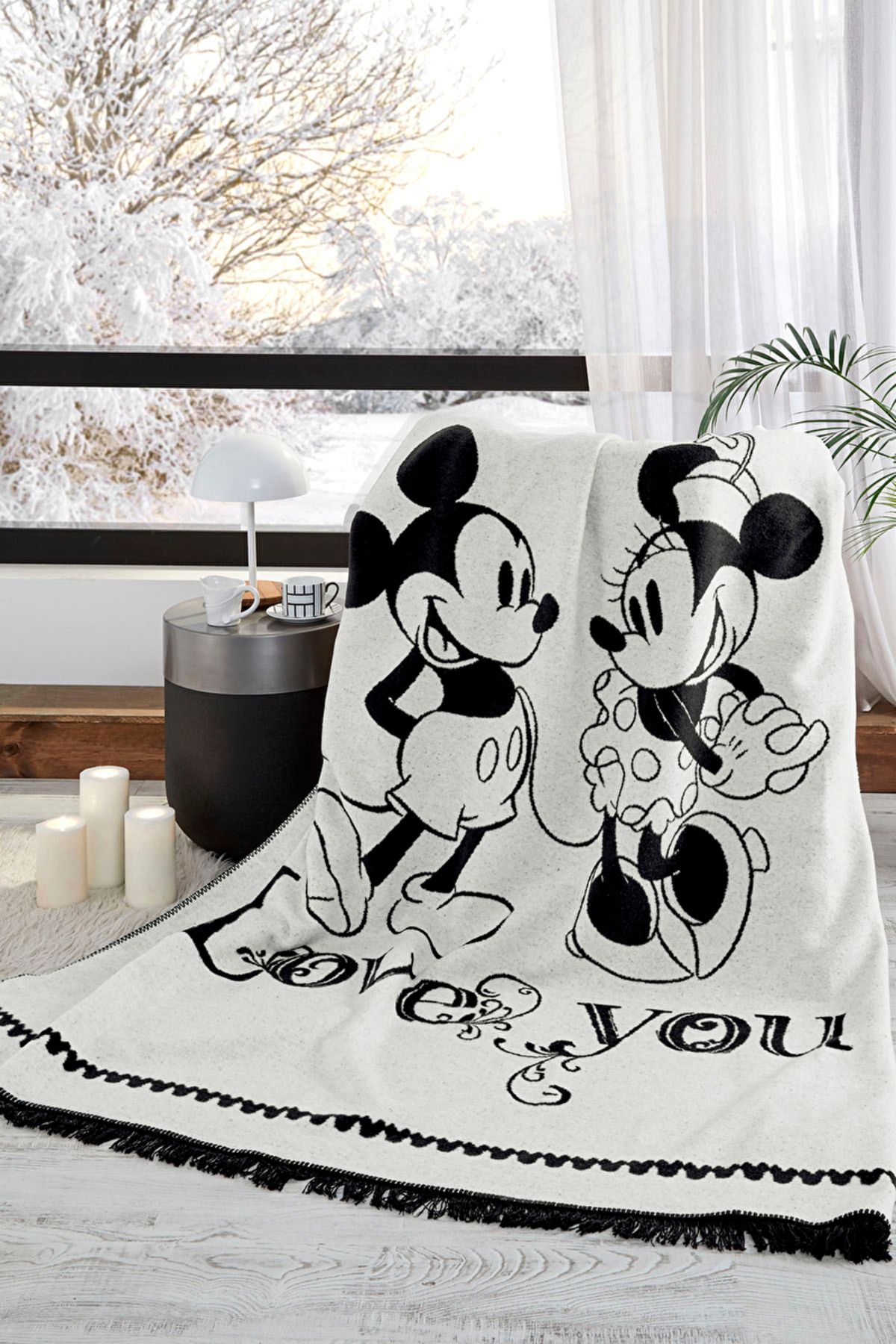 Özdilek Mickey & Minnie Mouse Disney Lisanslı Çift Kişilik Pamuklu Battaniye 180x220