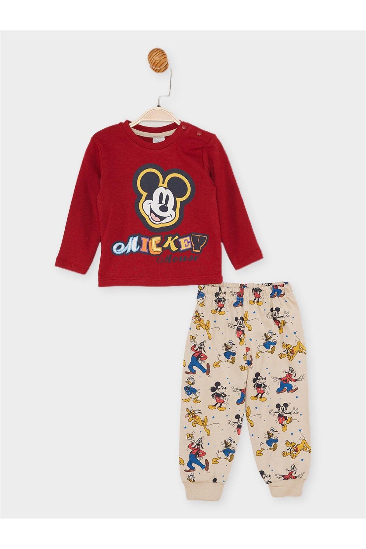 Mickey Mouse Lisanslı Erkek Bebek Pijama Takımı 21459