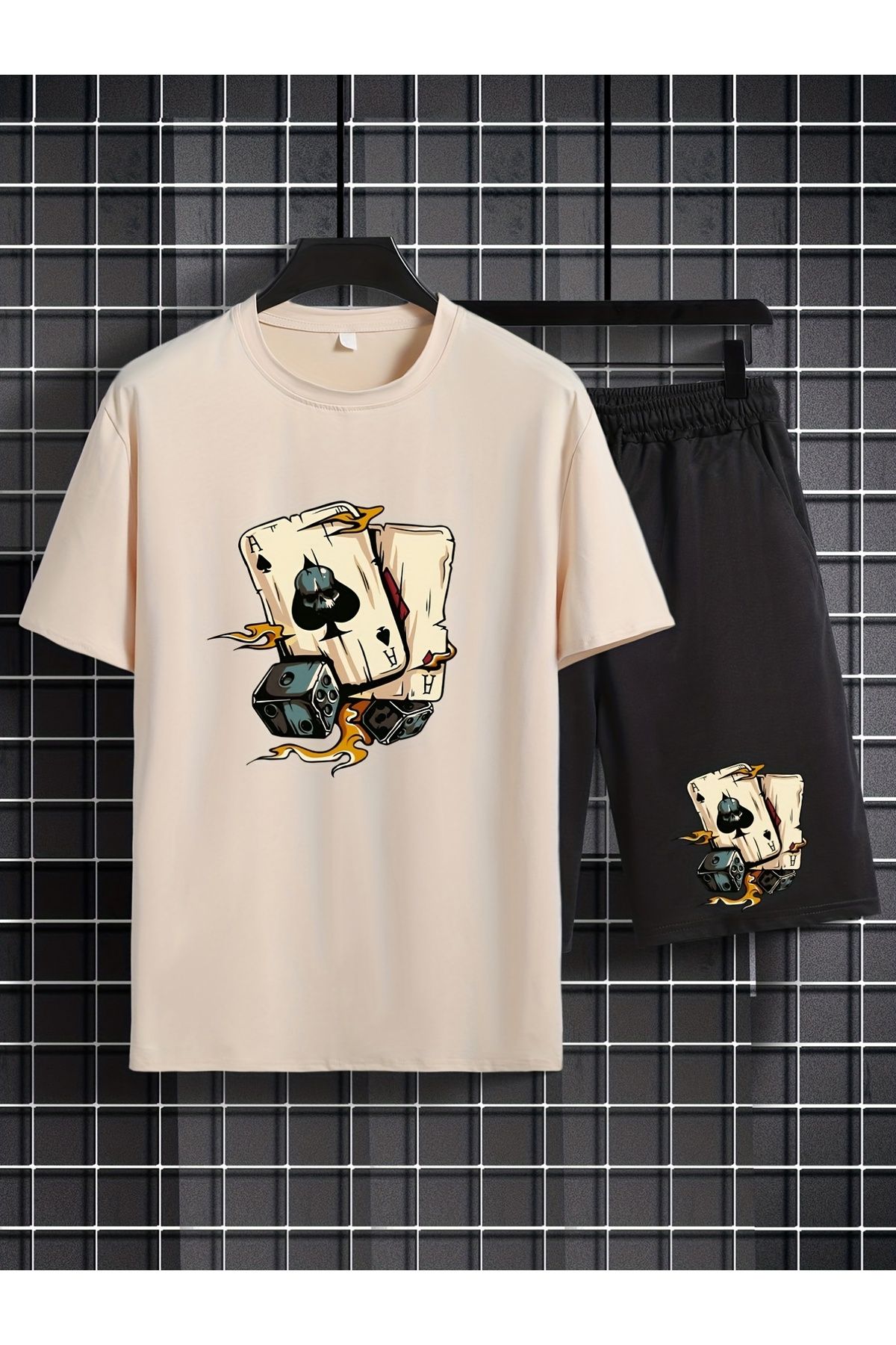 GALASHOP Trendy Poker Element grafik Baskılı 2 li set