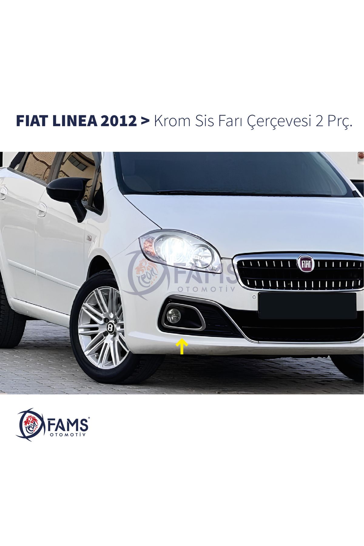 Genel Markalar Fiat Linea Krom Sis Farı Çerçevesi 2 Prç. 2012 Ve Üzeri P.çelik