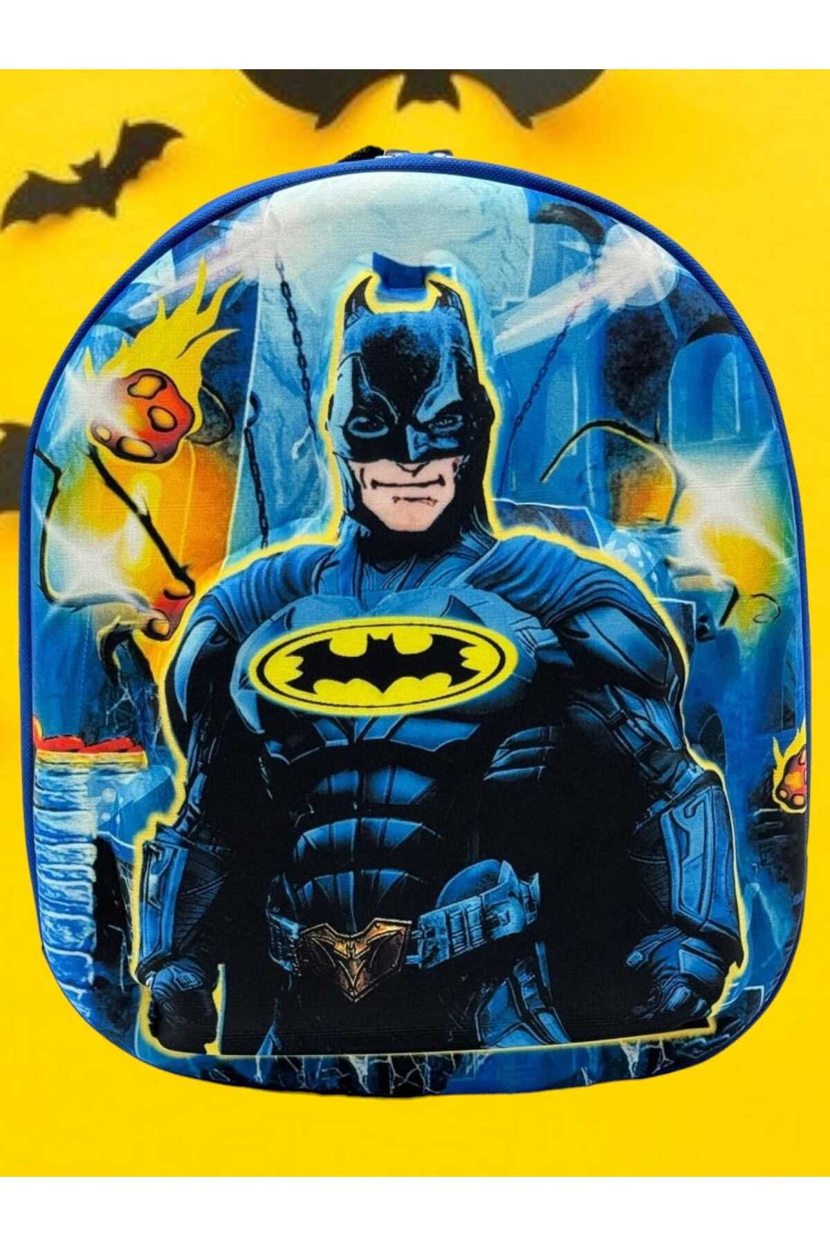 Tezzgelsin Erkek Çocuk Yarasa Adam Batman Kabartma Baskılı Anaokulu Sırt Çantası ve Okul Çantası