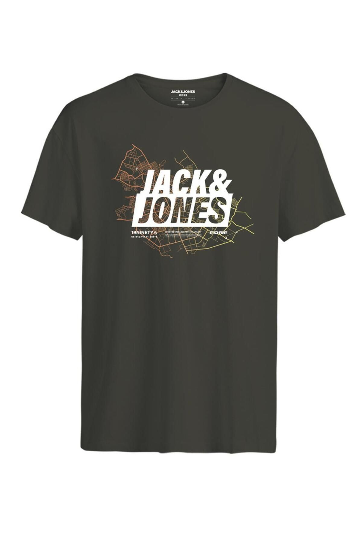 Jack & Jones JACK&JONES 12252376 ONYAZILI 0 YAKA KISA KOL COTON TSHIRT