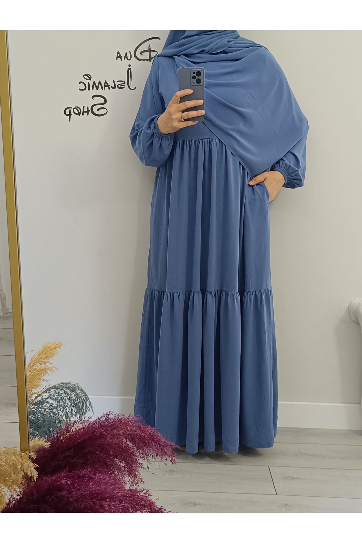 dua' is 1. Kalite Medine İpeği Şal + Jilbab Elbise Takımı