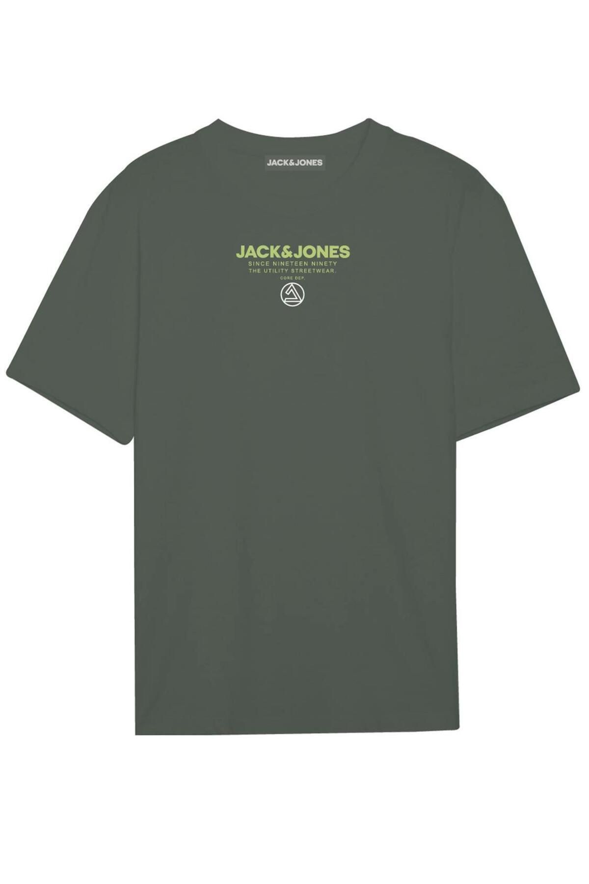 Jack & Jones Jcotypo Tee Ss Crew Neck Fst Erkek T-shirt 12256163 Forest Night