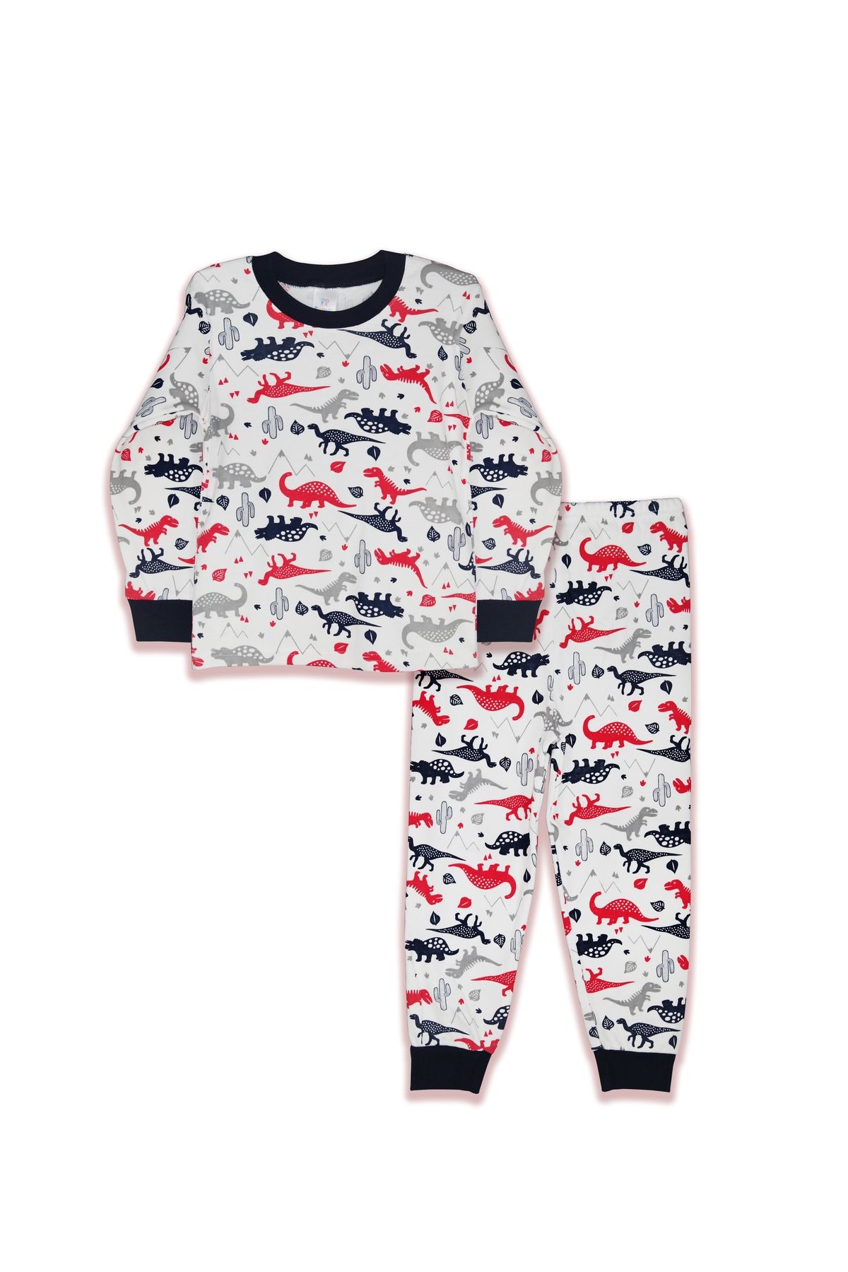 Samet Kids Club Dinozor Desenli Pamuklu Çocuk Pijama Takımı