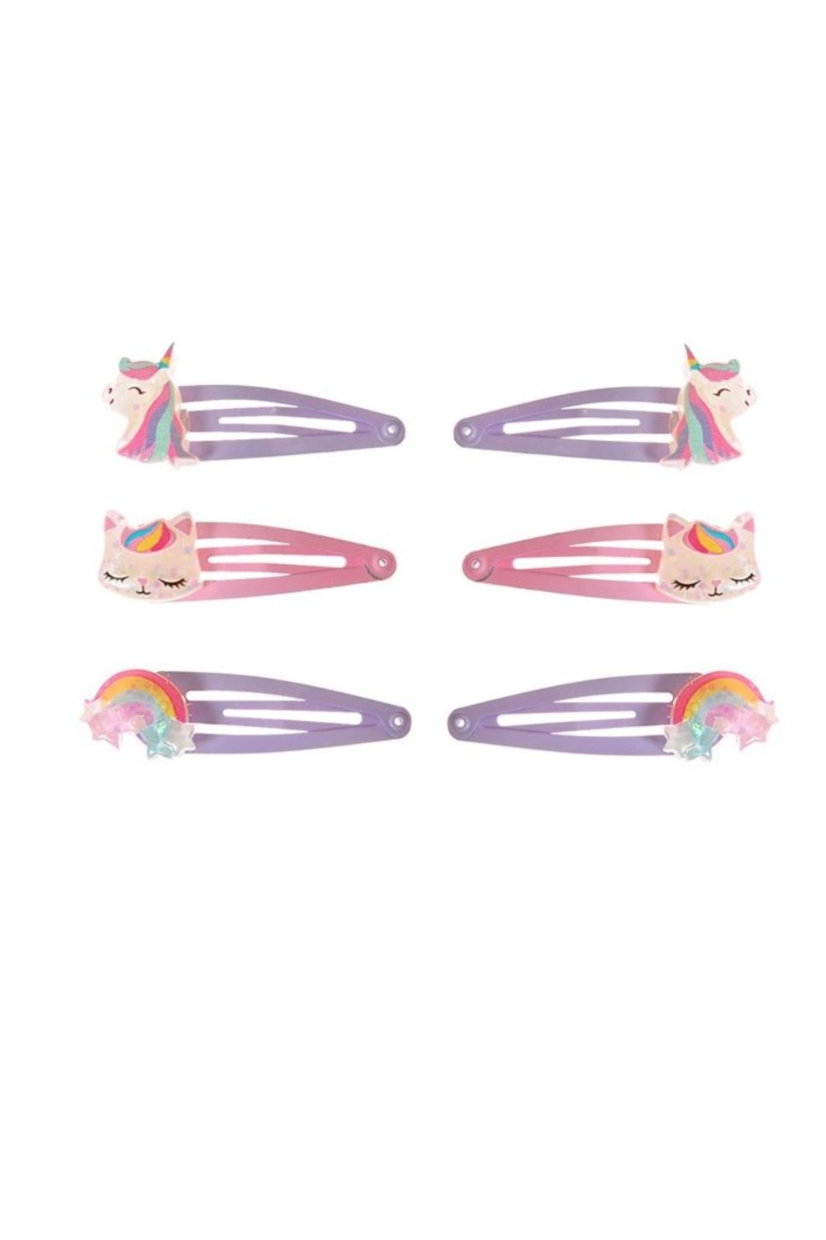 DİSNEY Unicorn Rainbow çıtçıtlı toka 5cm 6 adet