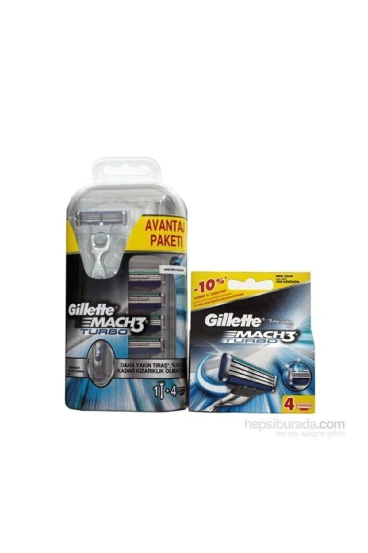 Gillette Mach-3 Turbo Makine + 9 Başlık