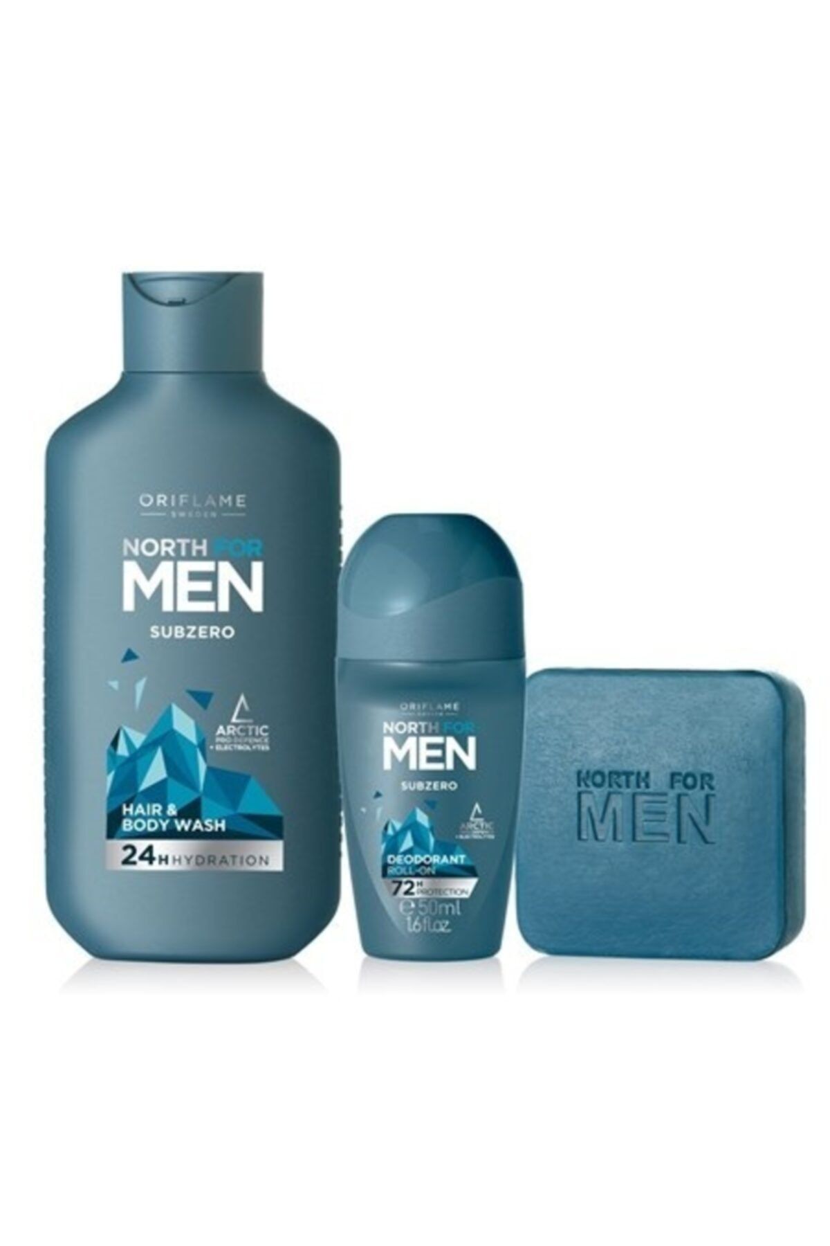Oriflame Erkek Bakım Seti ( Nort For Men Subzero Saç Ve Vücut Şampuanı + Subzero Sabun+ Roll On Deodorant)
