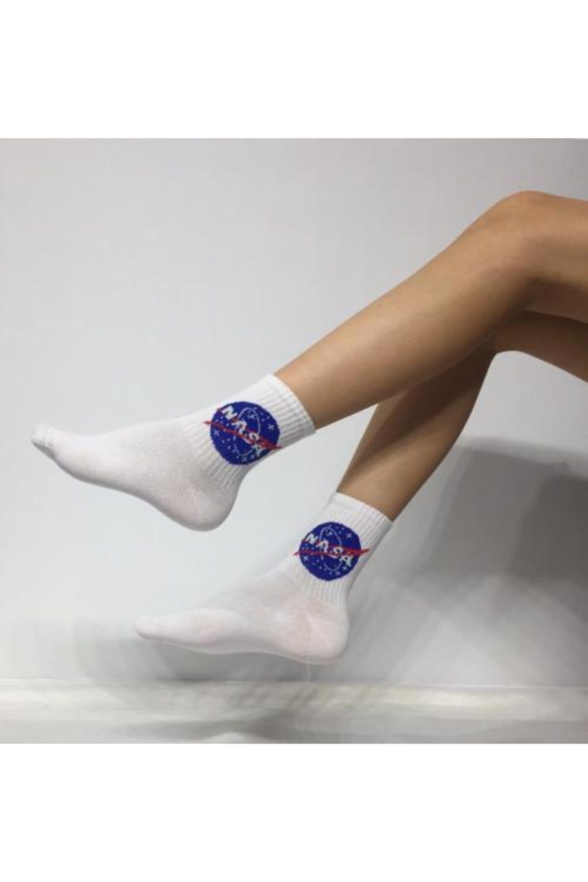 Adel Kokulu Unisex NASA Desenli Kolej Çorabı