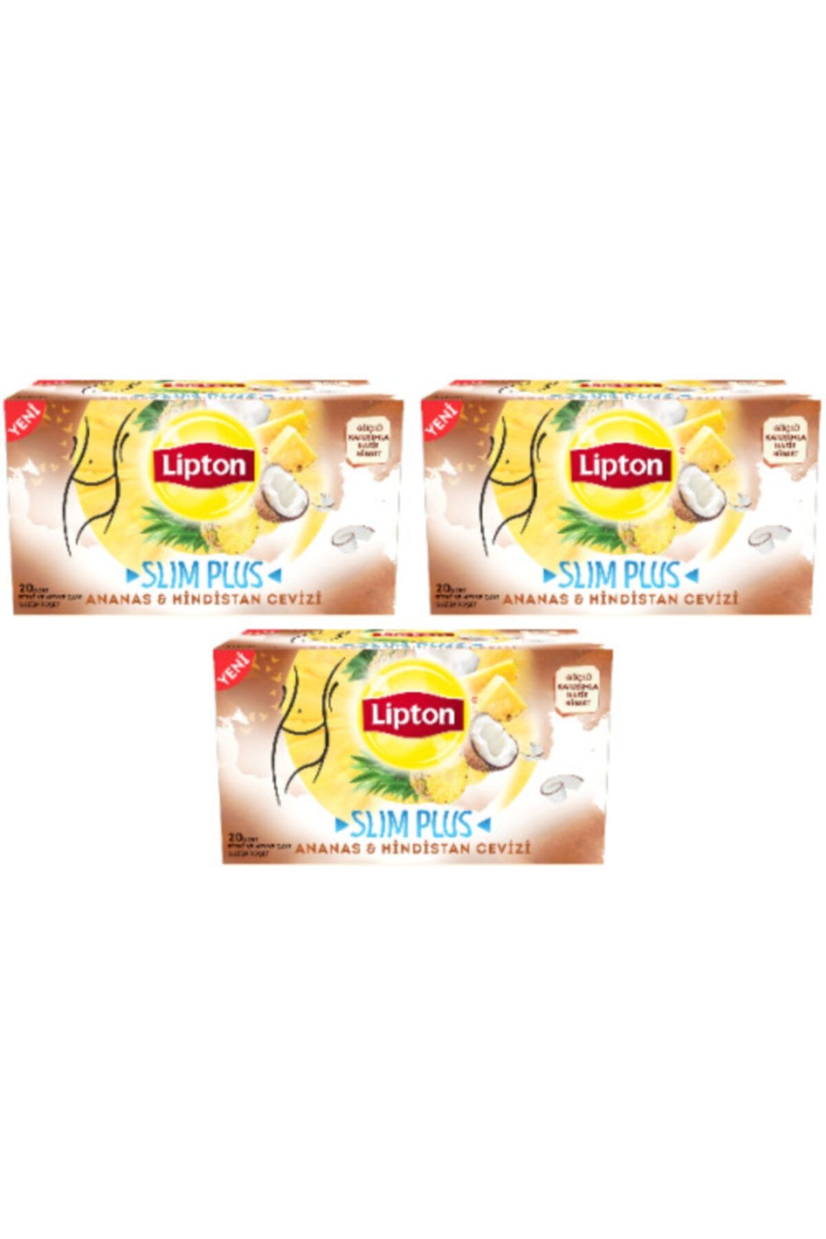 Lipton Slim Plus Ananas Ve Hindistan Cevizli 20'li 3 Paket